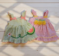 Good Lad Green and Pink Striped Dresses Sz 12M