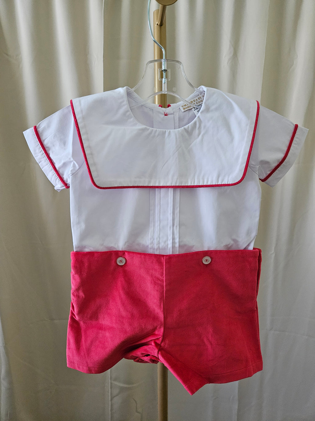 The Beaufort Bonnet Company Beauregard Velveteen Button-On Jon Jon Set