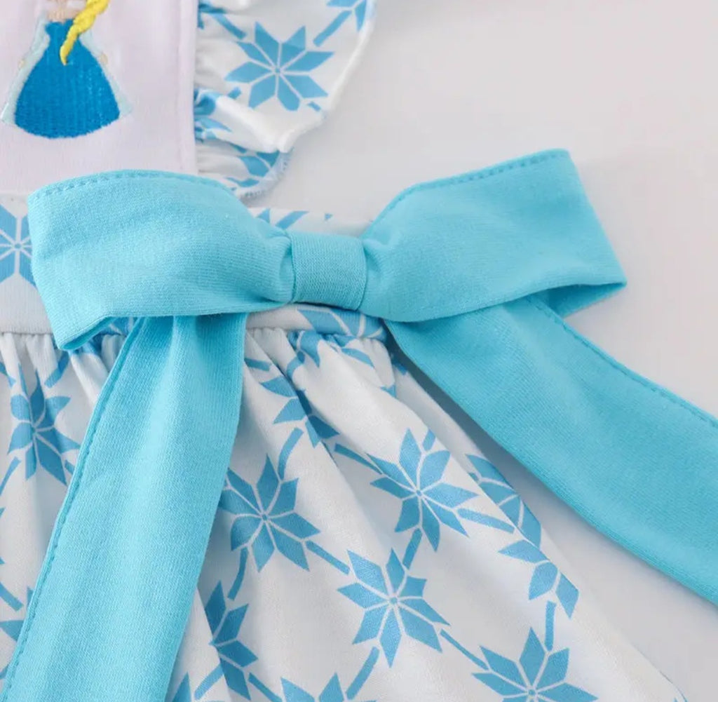 Abby & Evie Blue and White Frozen  Kids Matching Set Sz 12M