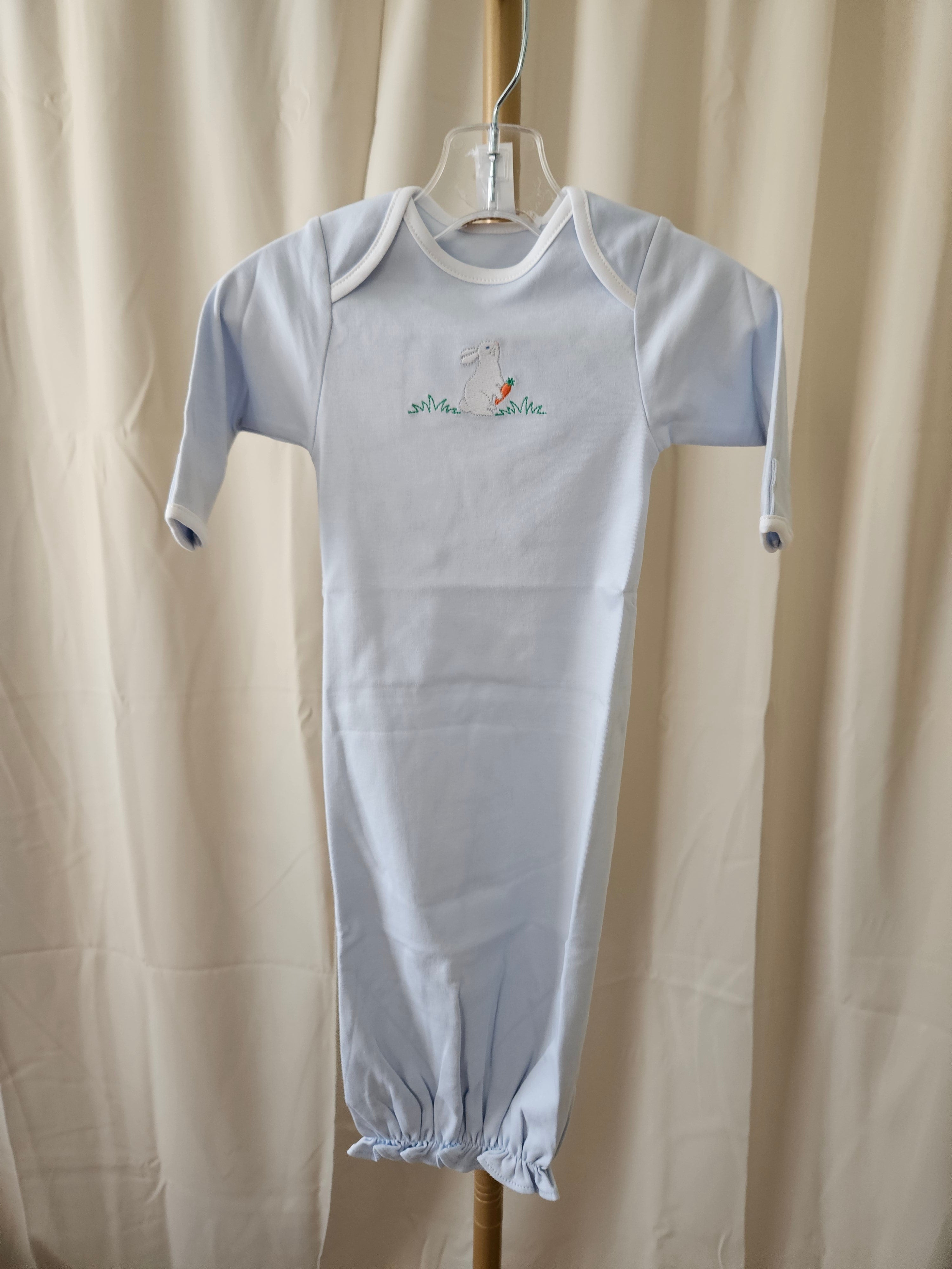The Beaufort Bonnet Company Buckhead Blue Bunny Day Gown & Hat Set 0-3M