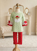 BaaBee Santa Appliqué Top & Polka Dot Leggings Set |