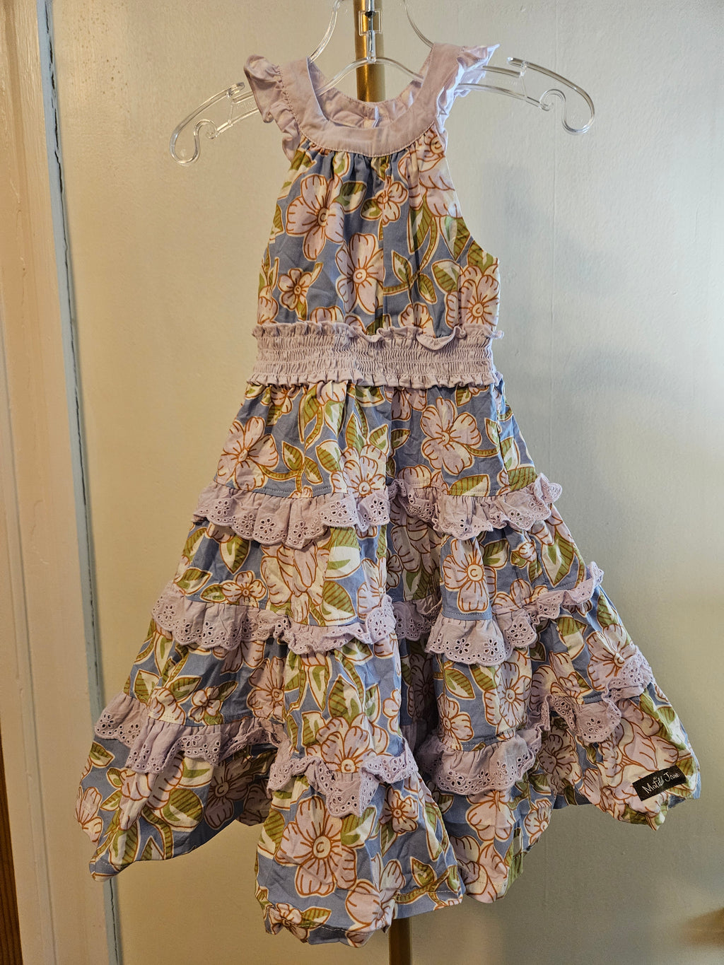 Matilda Jane Lavender Floral Dress With Out Back Sz 2