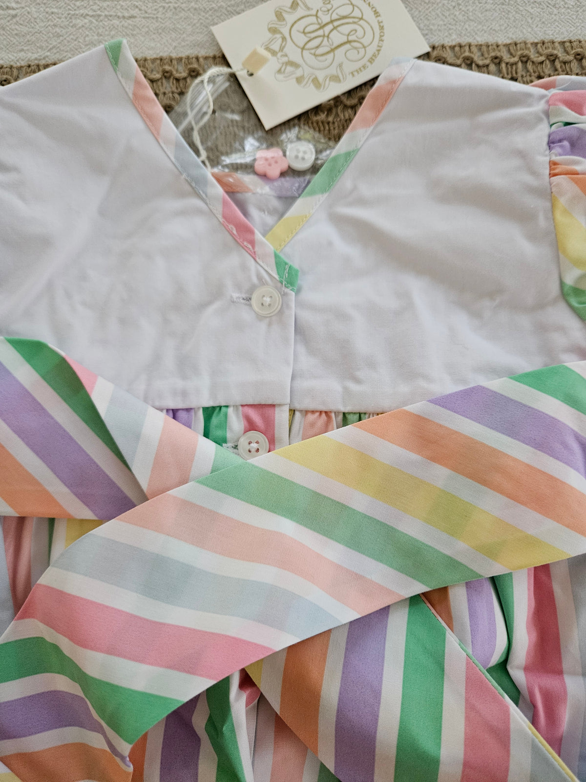 The Beaufort Bonnet Company 6-12M Pastel Striped Bubble