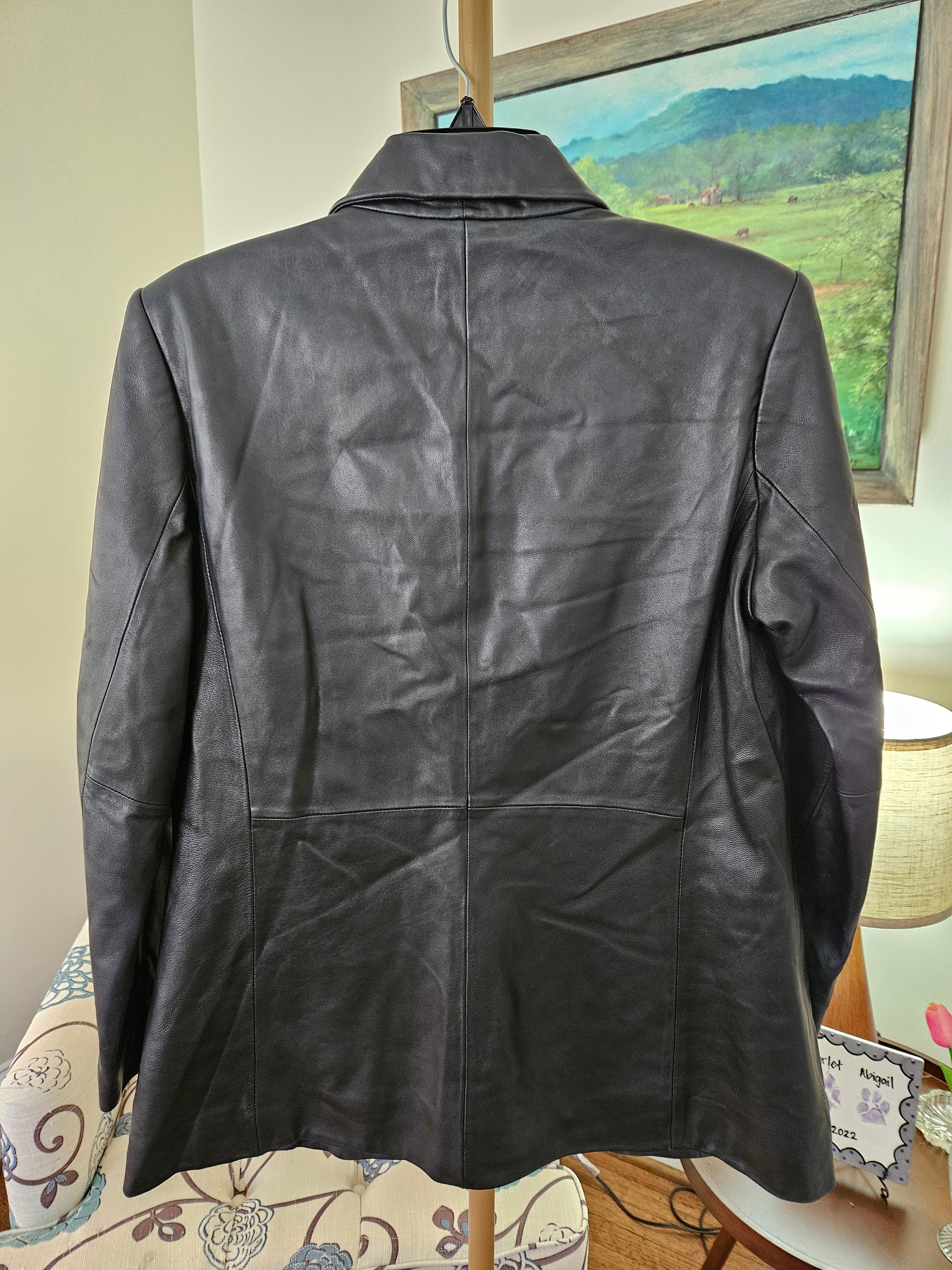 Preston & York Black Genuine Lamb Skin Jacket Sz Petitie Med