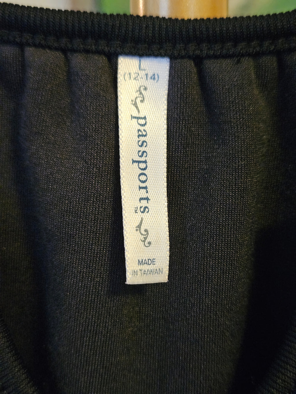 Passport Charcoal Long Sleeve Velour Women's Top Sz Lg