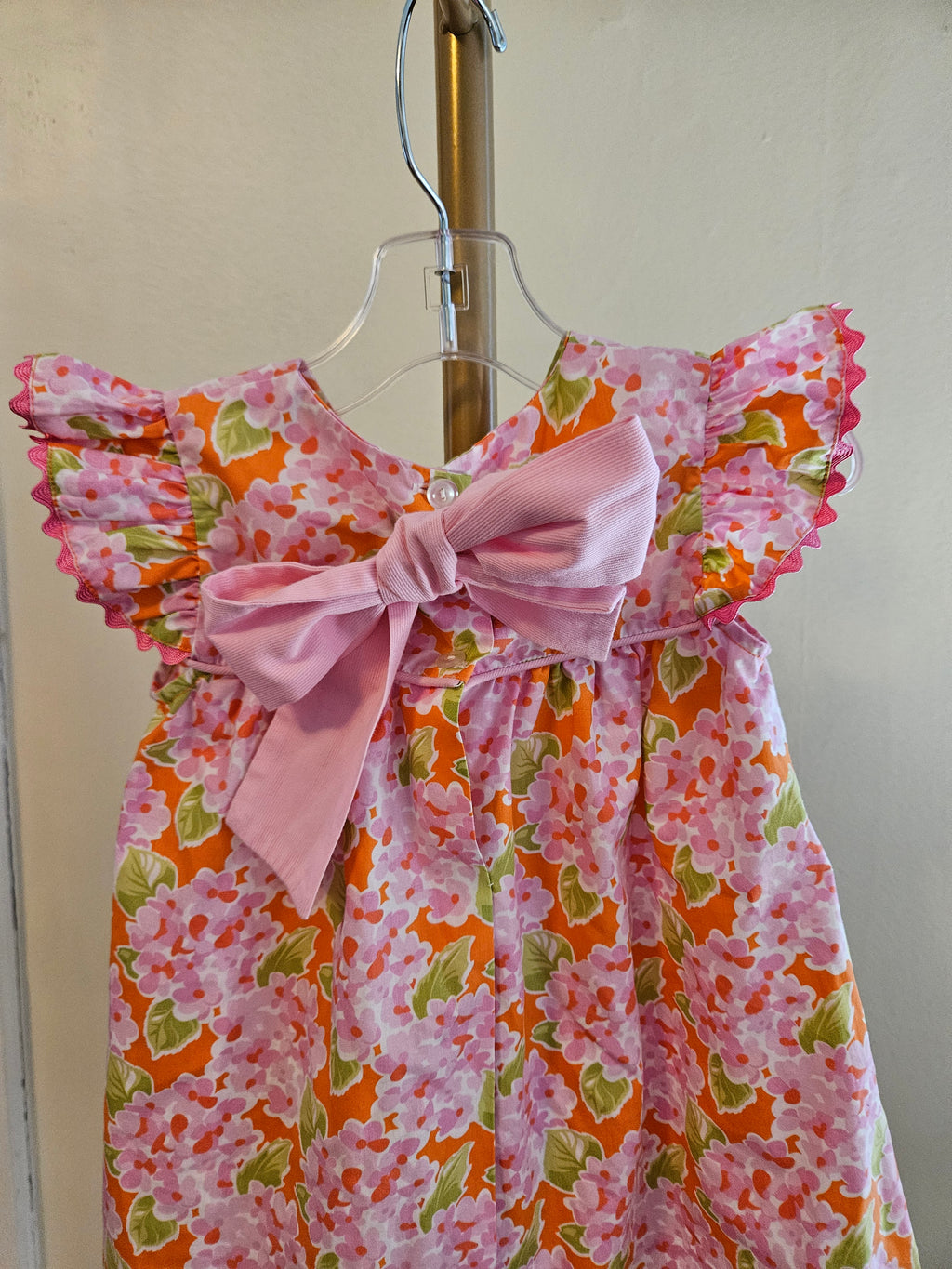 Castle & Crowns Floral Kids Dress in Pink and Orange Sz 18-24M