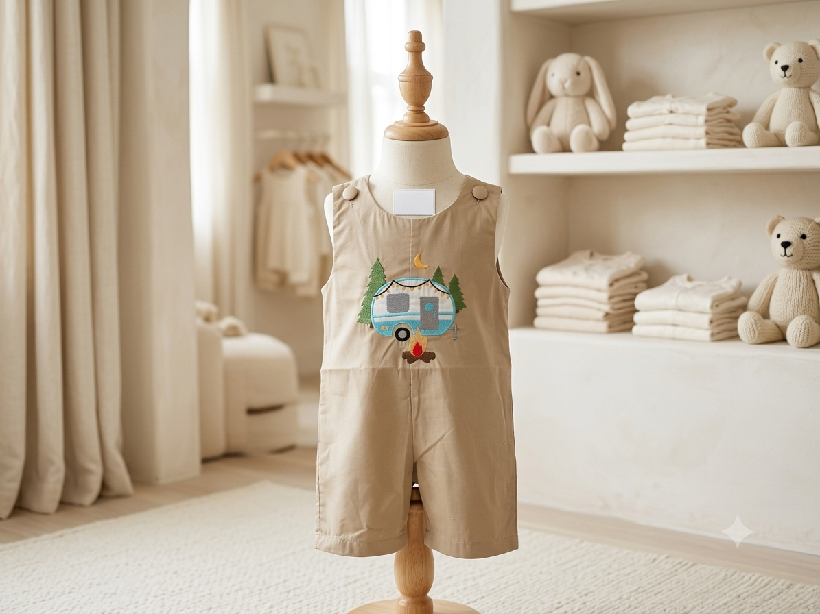 Lil Cactus Tan Jon Jon Camper Appliqué Outfit