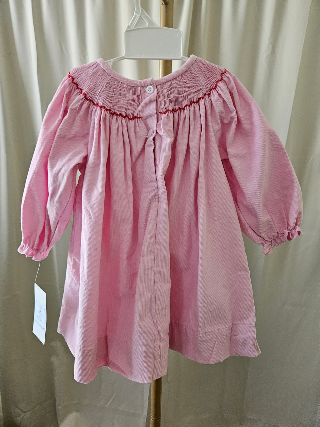 Baby Blessings Delicate Christmas Smocked Corduroy Dress