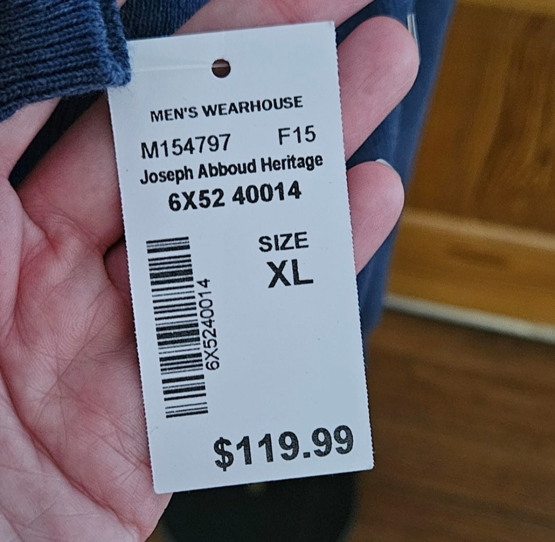 NWT Joseph Abboud Knit Quarter Zip Heritage Pull Over Size XL