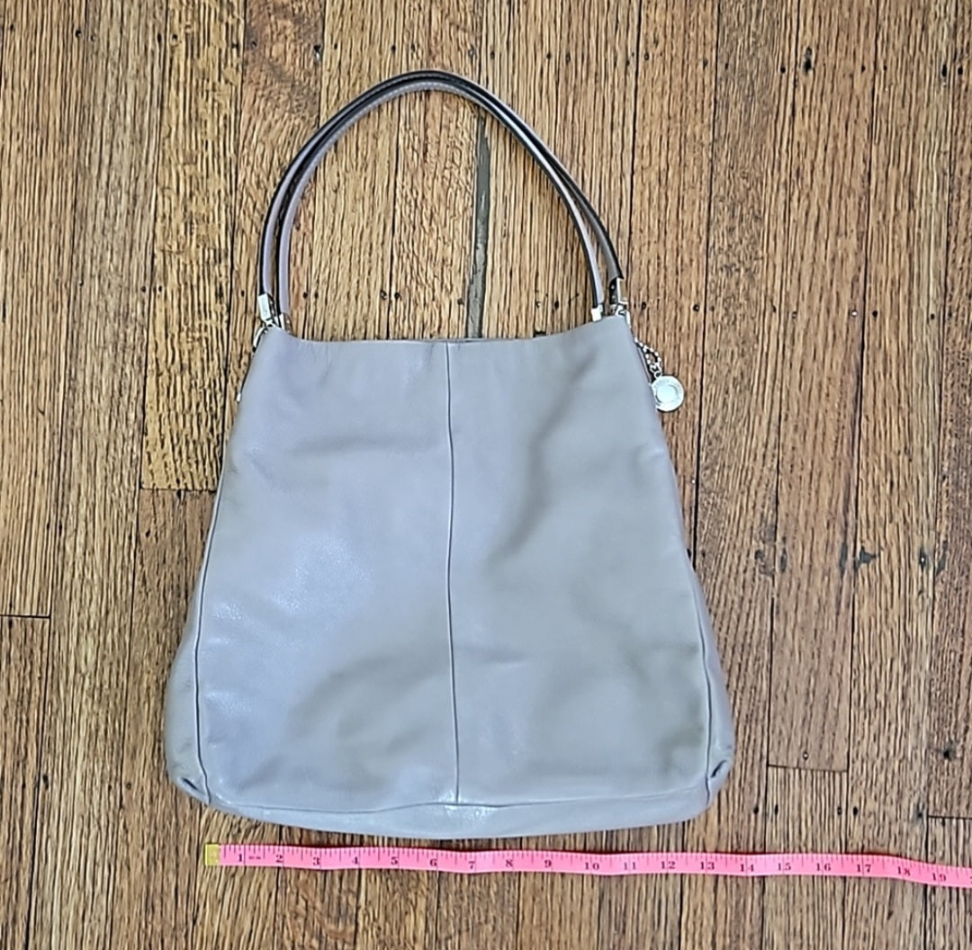 Coach Leather 3 Section Shoulder  Handbag