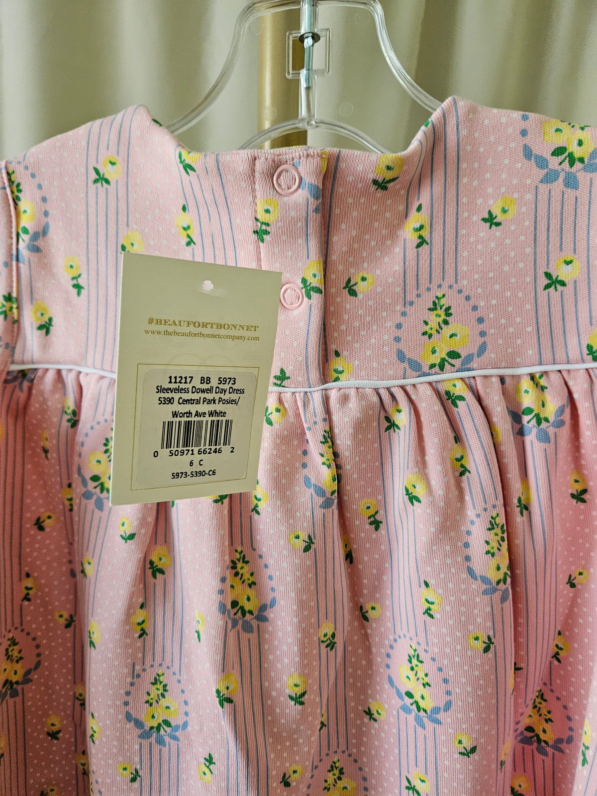 The Beaufort Bonnet Company Size 6 Pink & Blue Sleeveless Sweetheart Neckline Dress