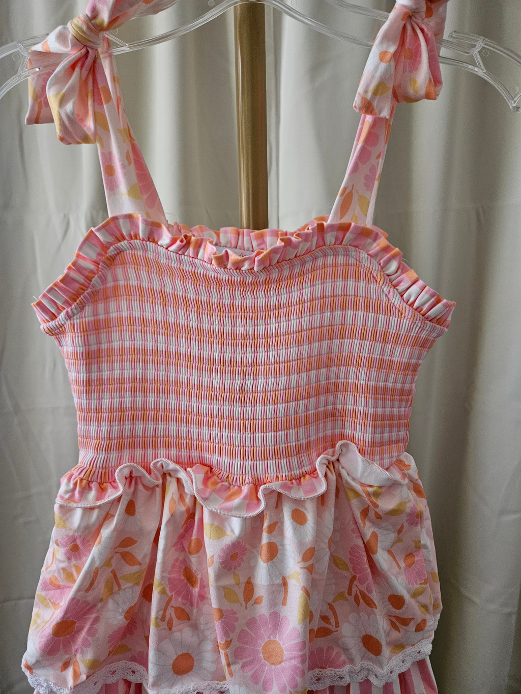 Oopsie Dasiy Anna Pink Daisy Layered Lace Dress