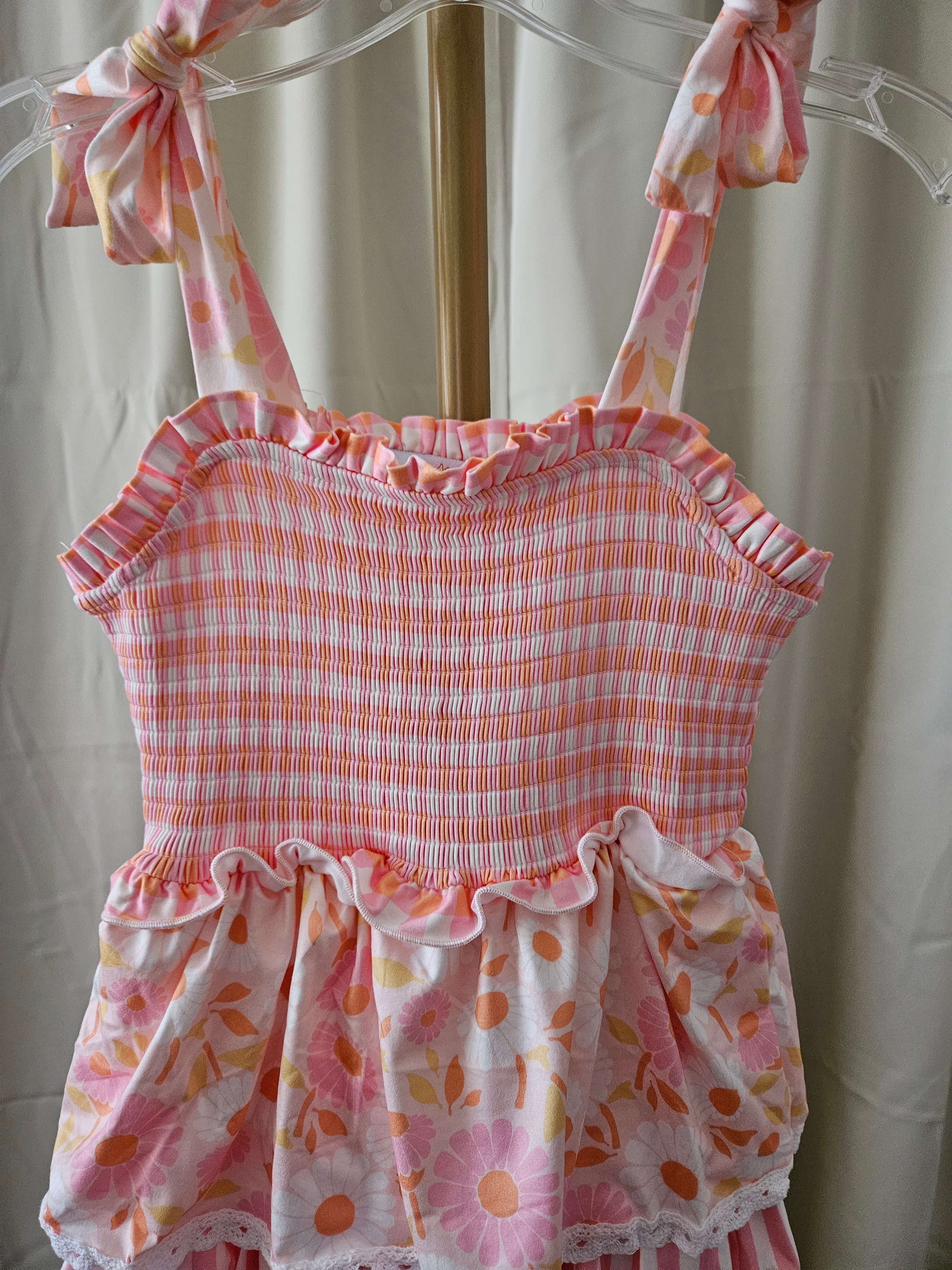 Oopsie Dasiy Anna Pink Daisy Layered Lace Dress