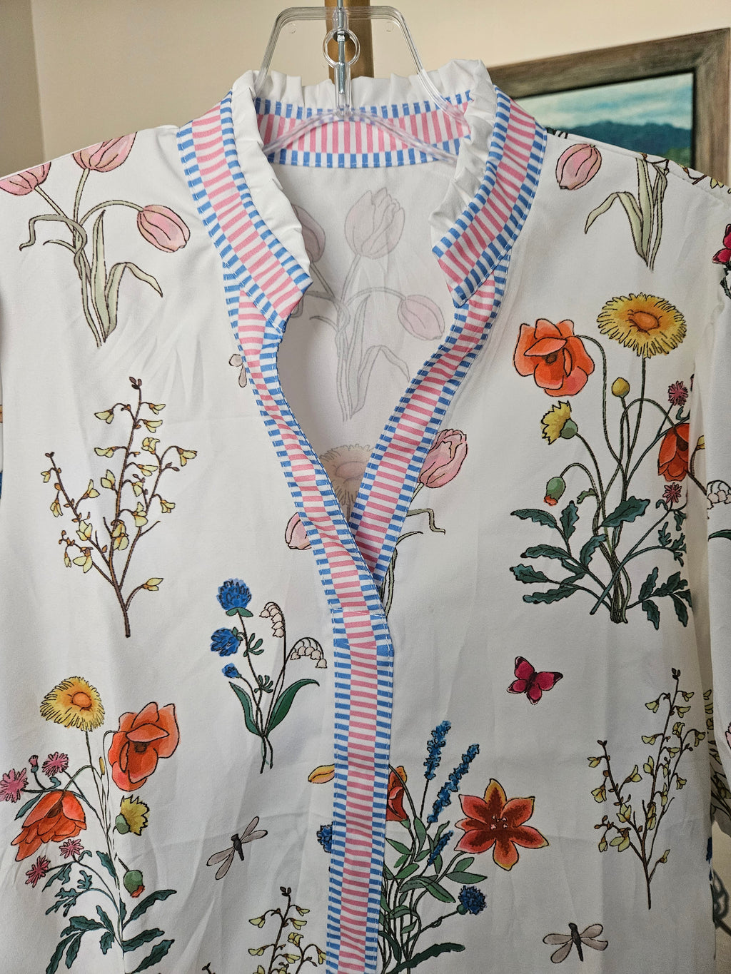 Rosa Clothing Marbella Bohemia Floral Puff Sleeve Relaxed Midi Dress