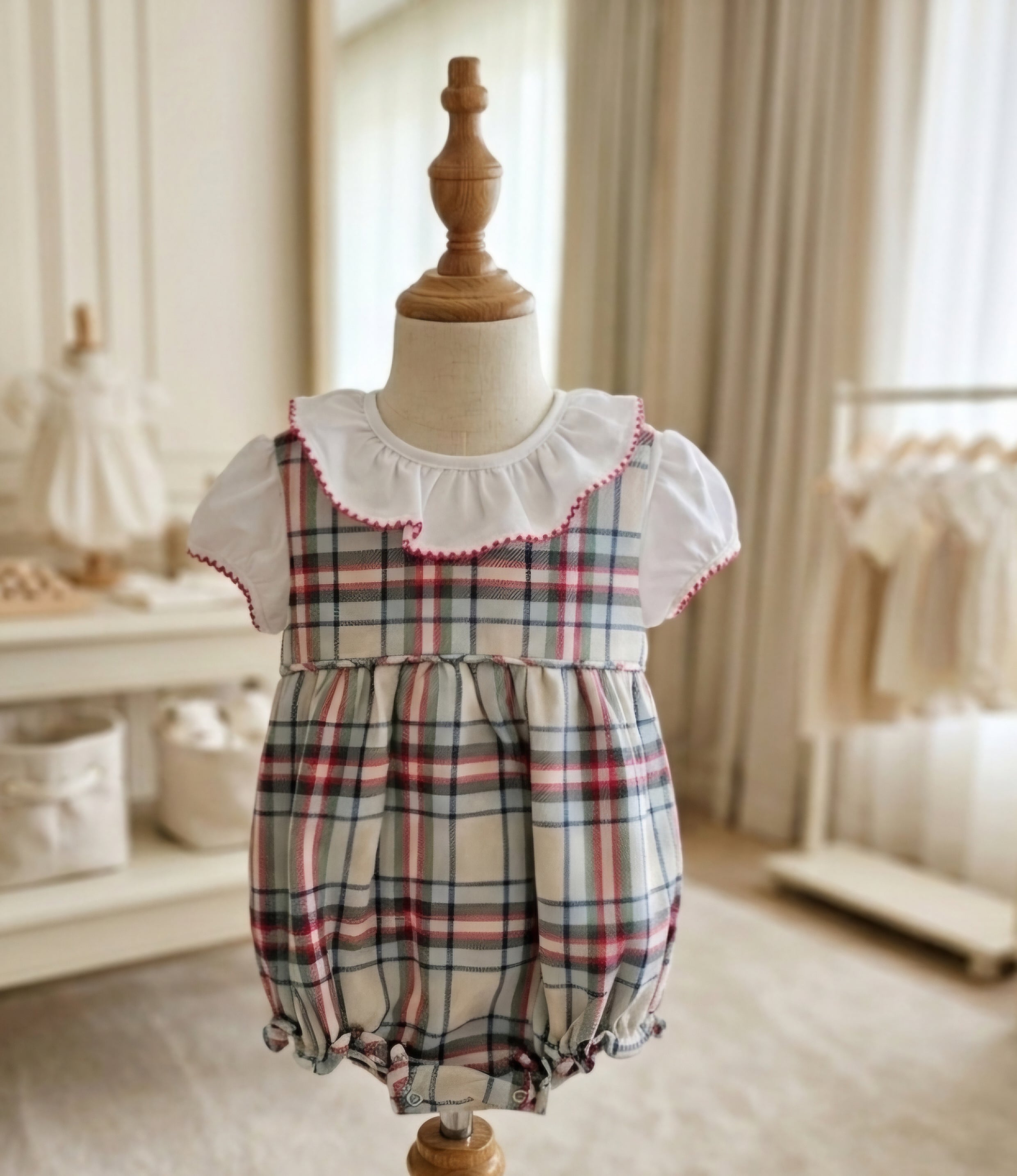 The Beaufort Bonnet Company Brooksy Bubble Set Plaid 2-Piece Outfit