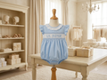 Lil Cactus Lil Sister Smocked Bubble – Baby Blue – Size 18-24M & 2T