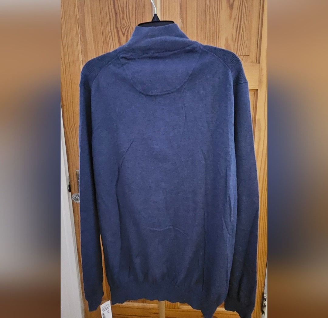 NWT Joseph Abboud Knit Quarter Zip Heritage Pull Over Size XL