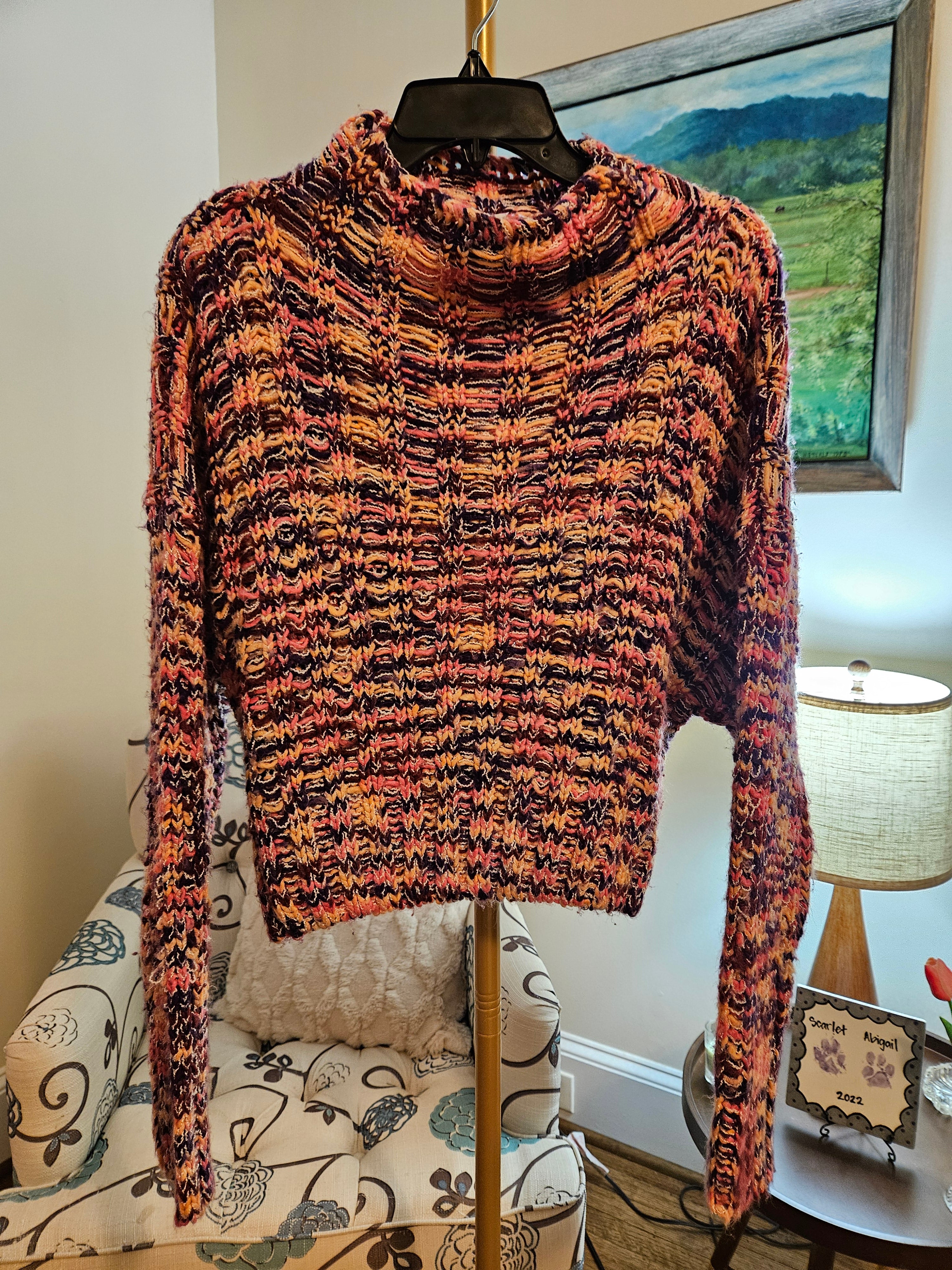 Sadie & Sage Vibrant Knit Chunky Turtleneck Sweater Sz M