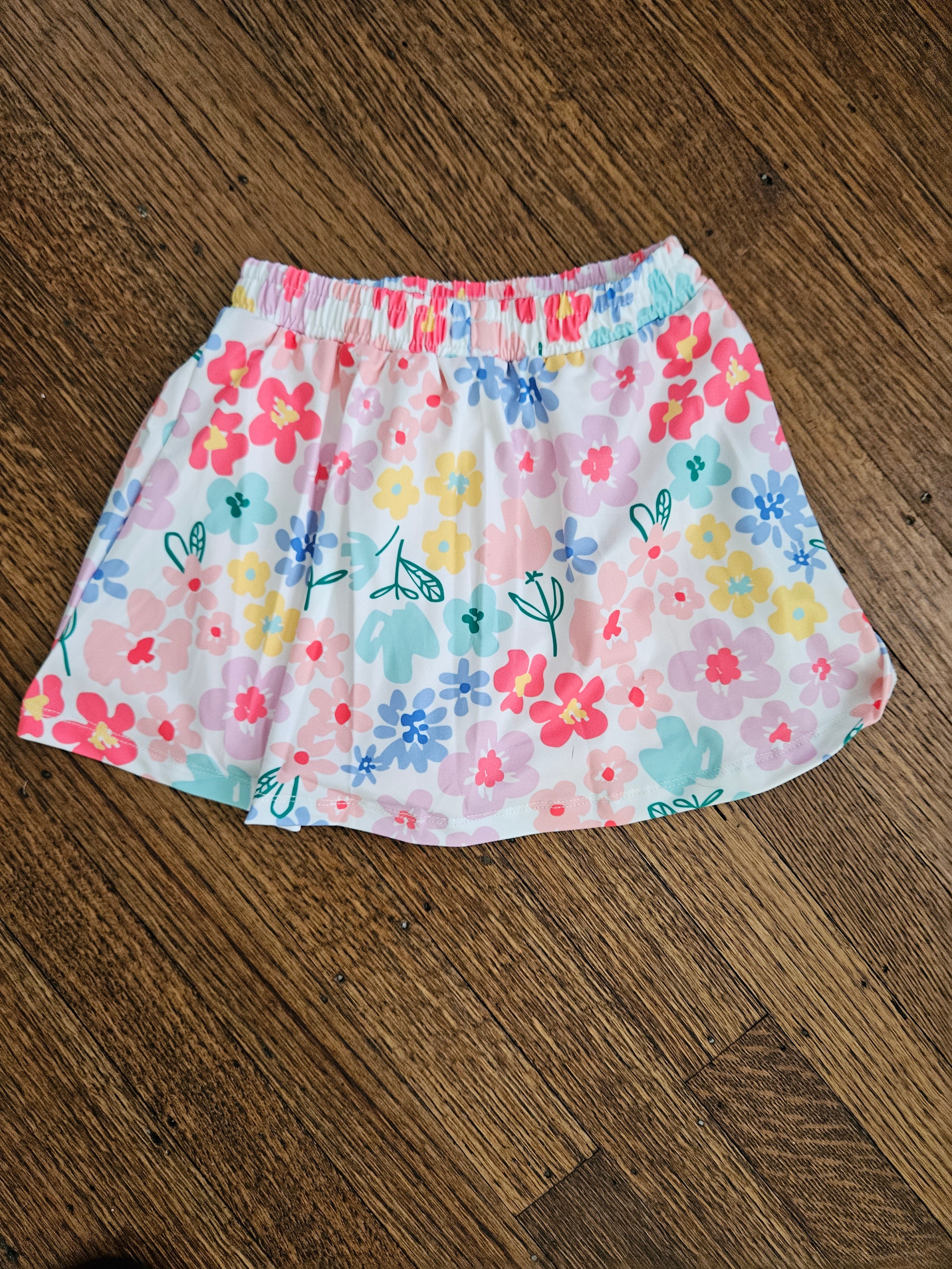 Millie Loves Lily Peach Flutter Sleeve Top & Floral Skort Set | Sizes 4, 6, 8