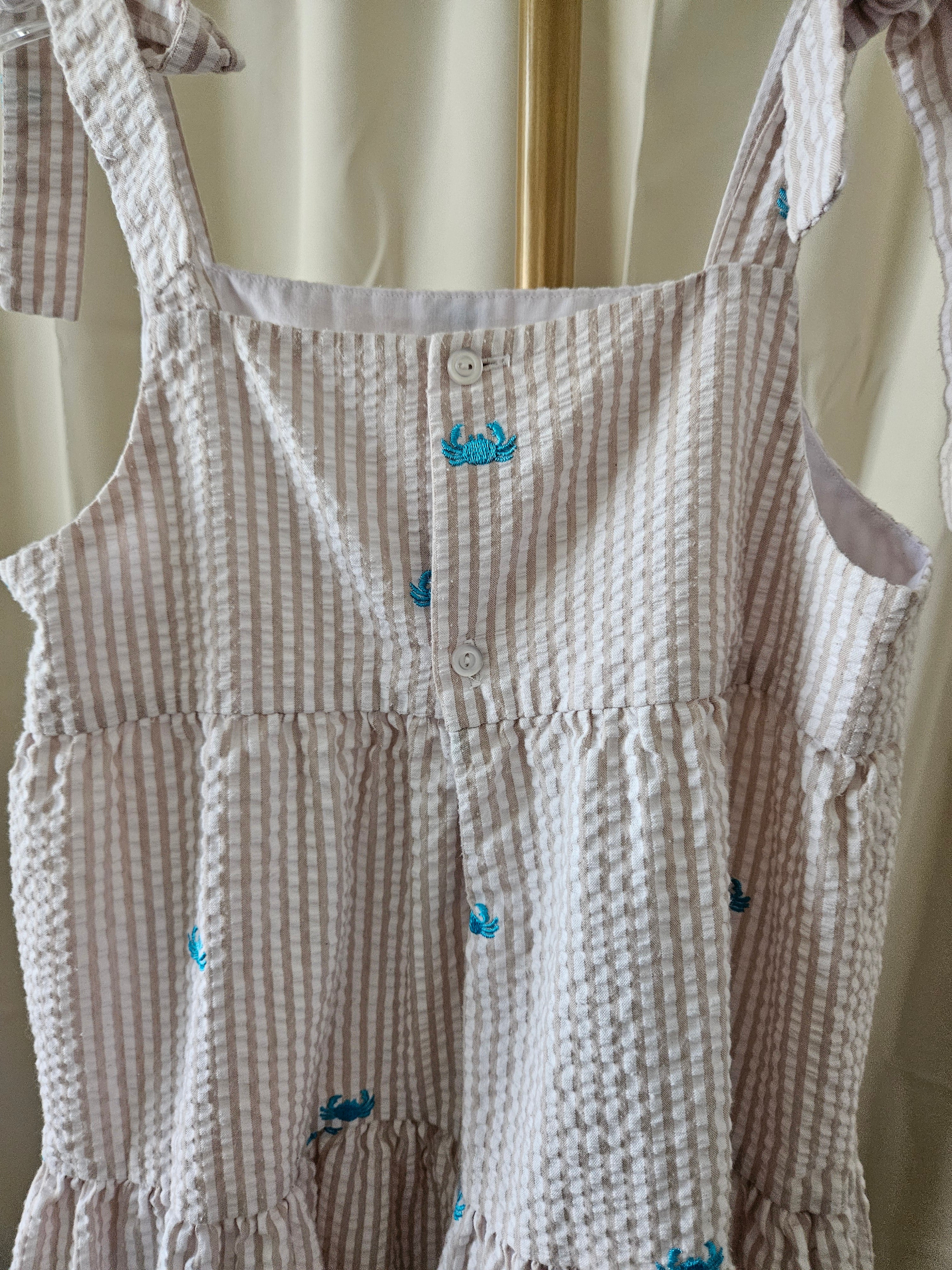 Kelly’s Kids Seersucker Crab Sundress 🦀
