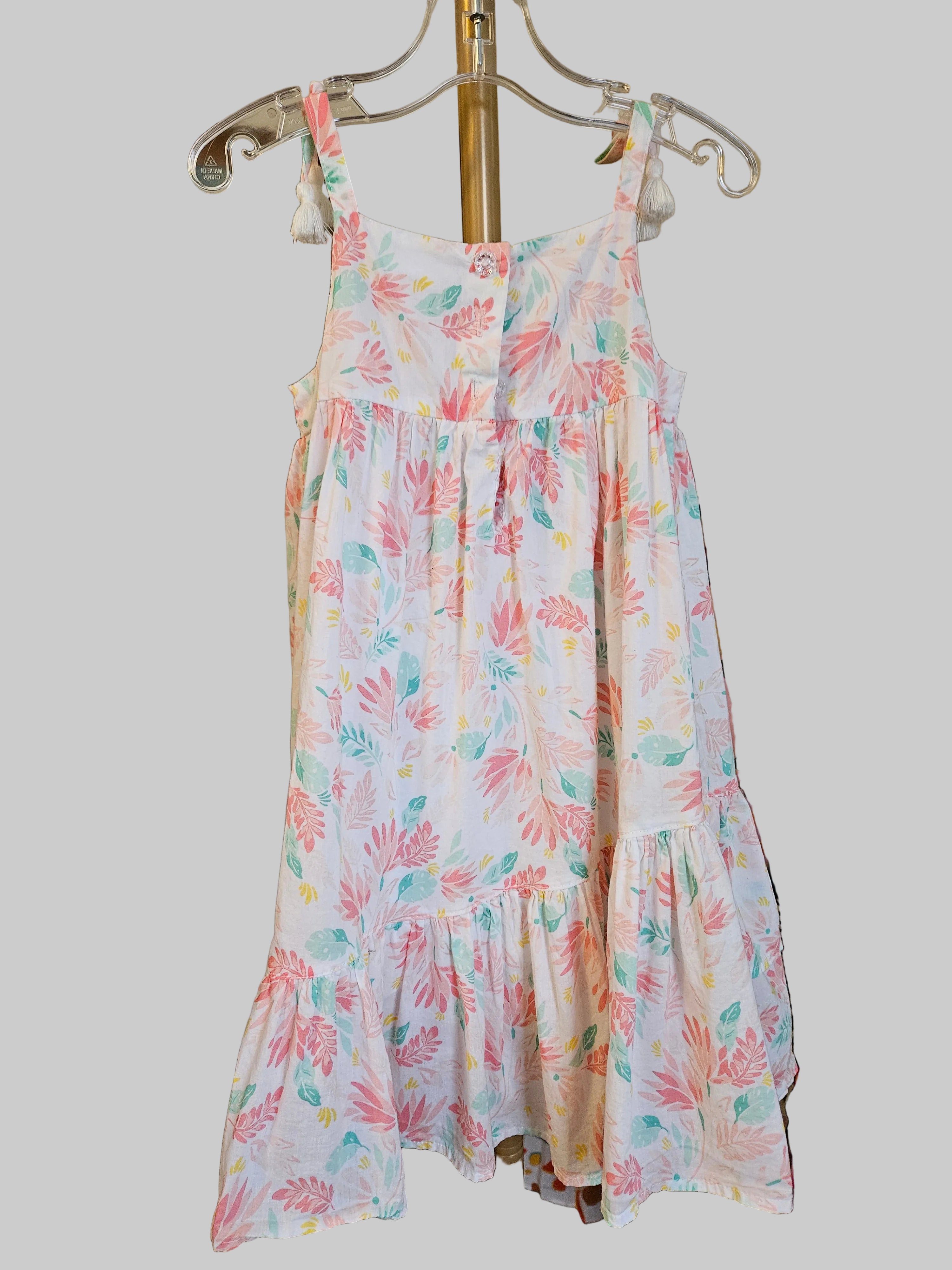 Shabby Chic Pink and White Floral Kids Dress Sz 3T