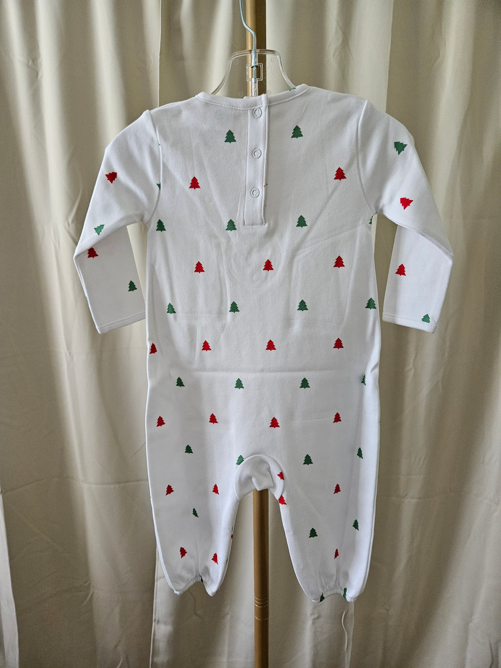 The Beaufort Bonnet Company Darling Play Romper Thomas Tree Farm Print