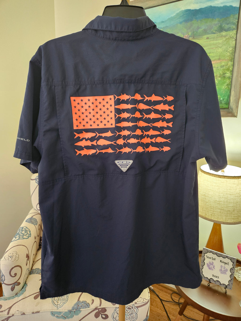 Columbia Dark Blue Auburn Tigers Casual Button Down Shirt Sz Med