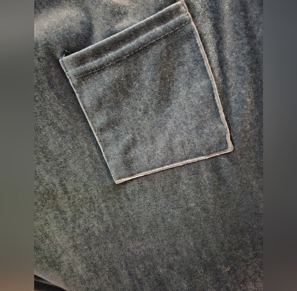 Velvet Blue Gray Tunic, Brand Z Avenue. Asymmetrical Hemline. Size Small