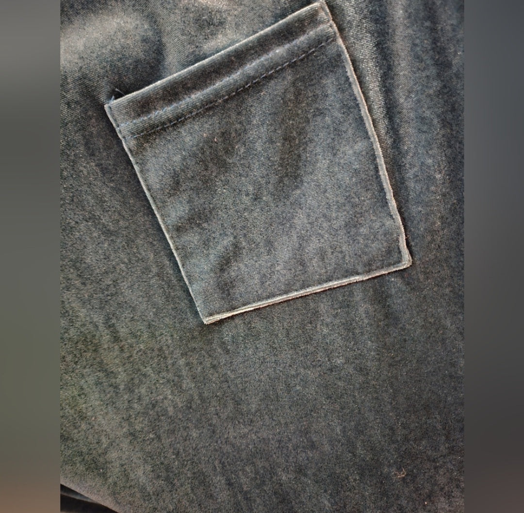 Velvet Blue Gray Tunic, Brand Z Avenue. Asymmetrical Hemline. Size Small