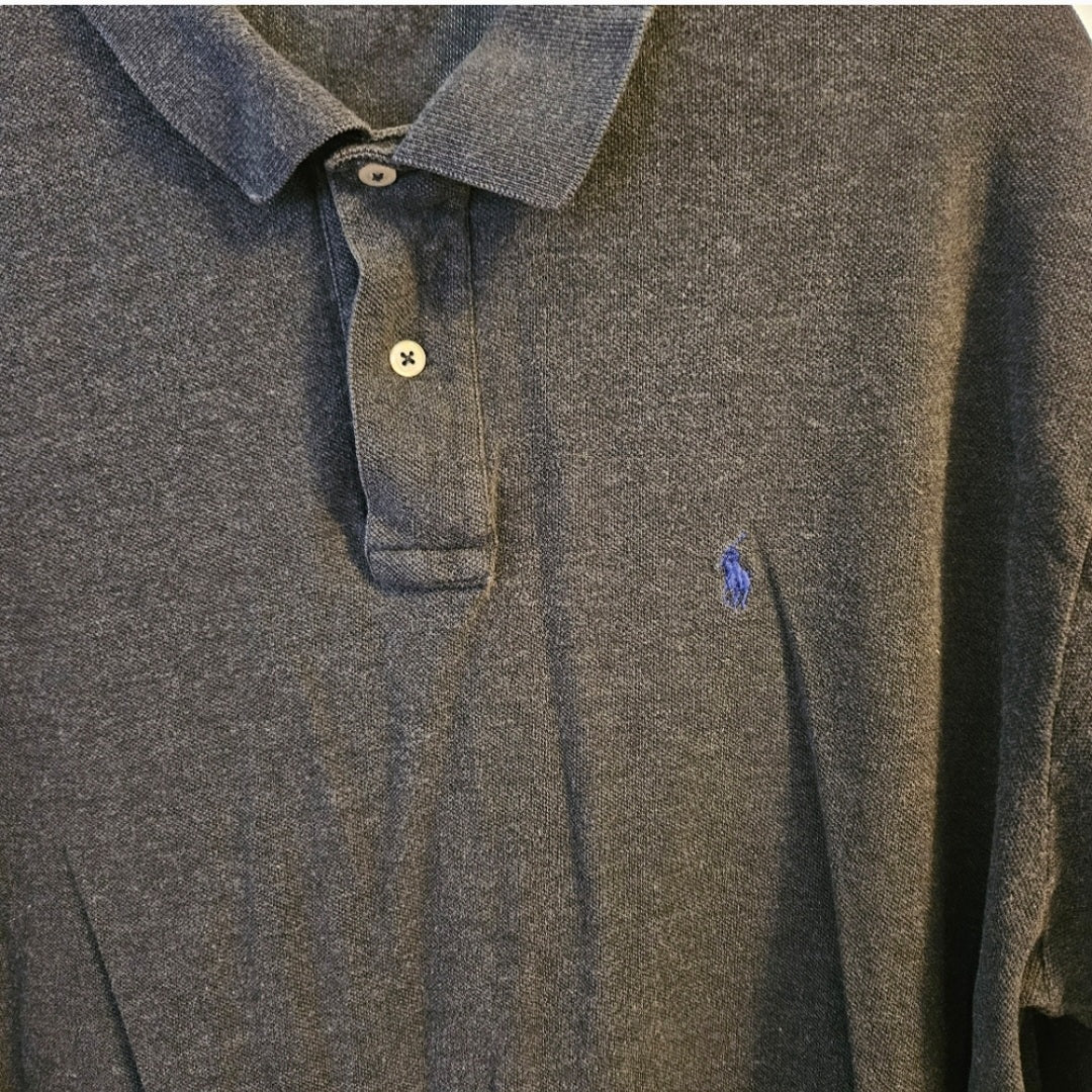 Ralph Lauren Men's Heathered Charcoal Polo Shirt Sz XL