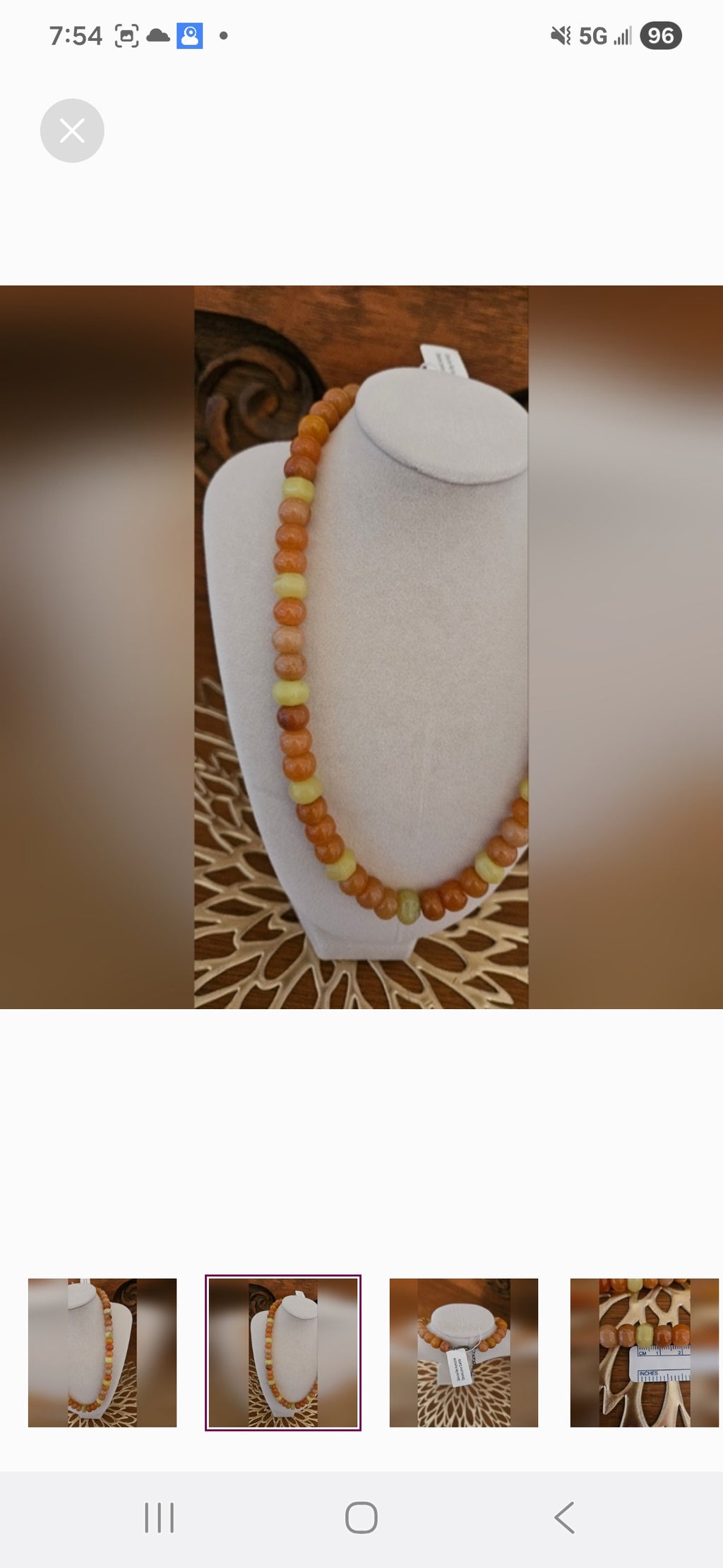 Red Aventurine And Lemon Quartz Beaded 18 In Necklace With 825 Silver Clasp