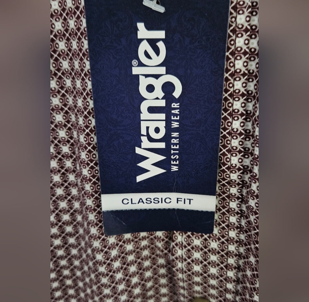 NWT Wrangler Western Wear Classic Fit Longsleeve Button Down Shirt Size XL