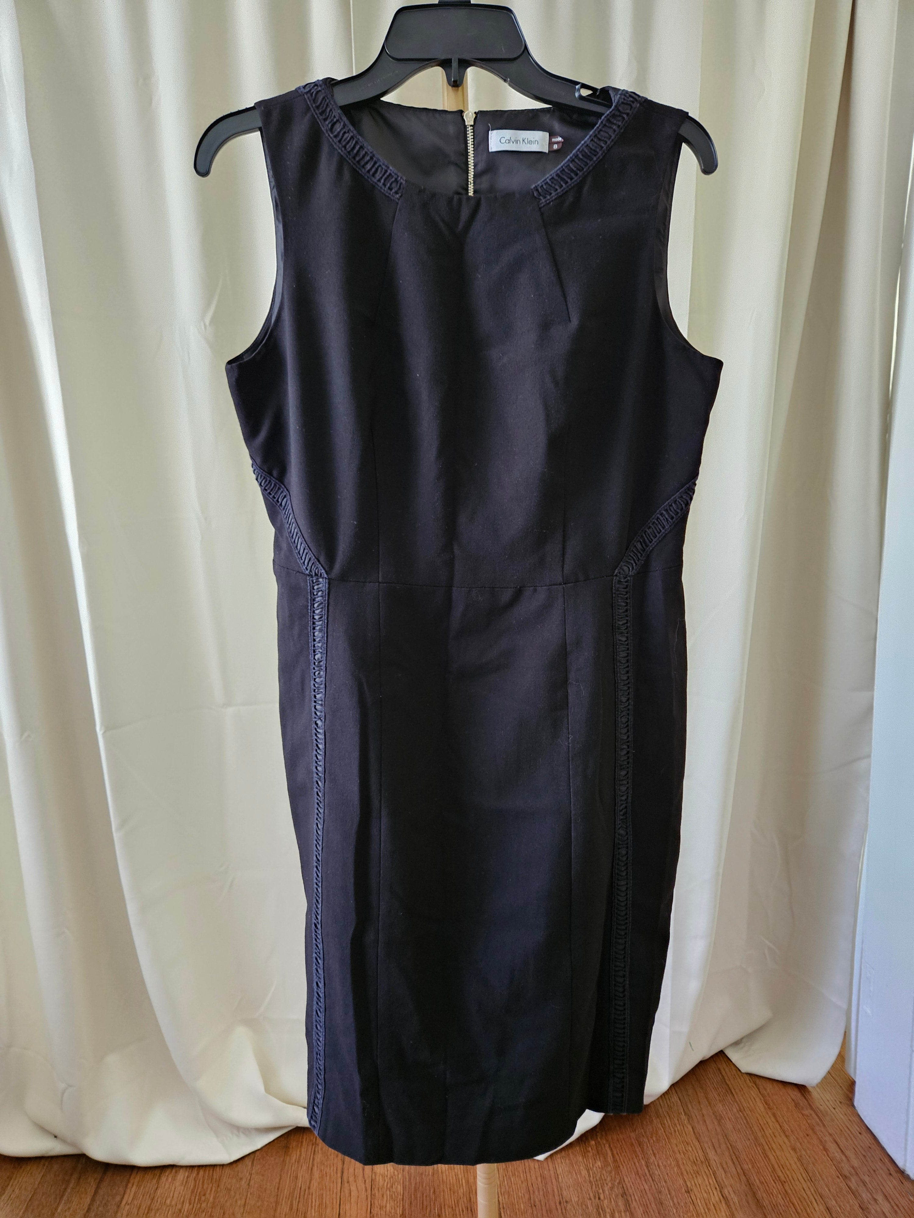 Calvin Klein Size 8 Sleeveless Linen-Look Dress
