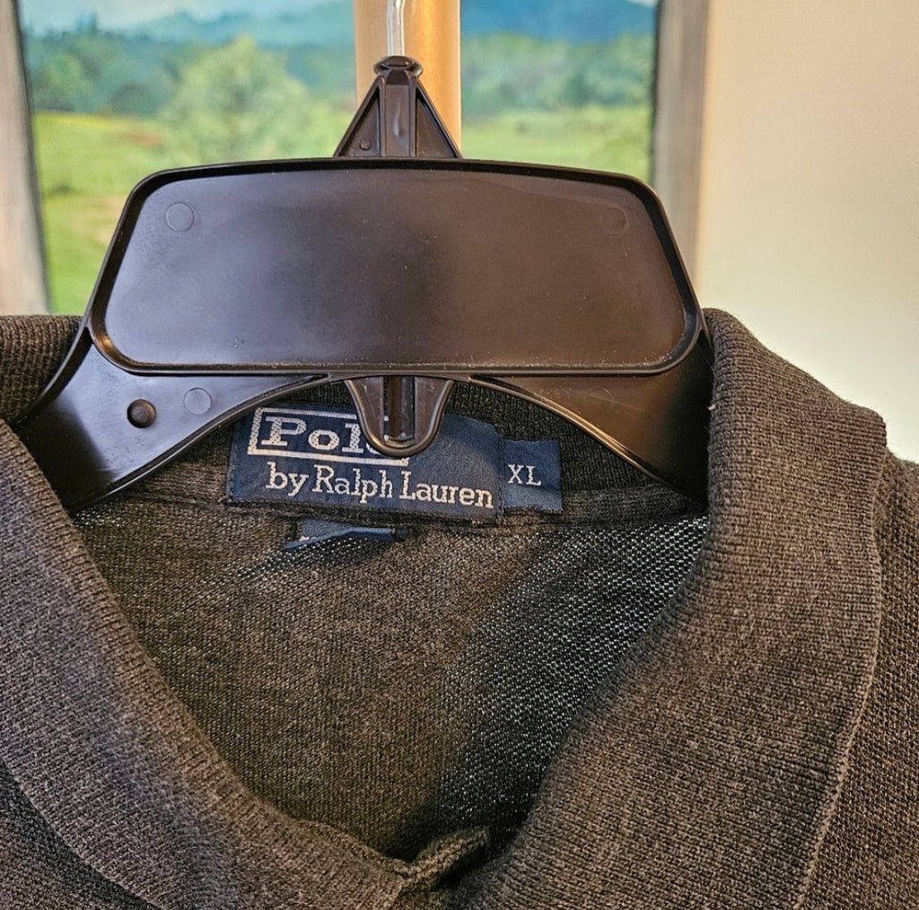 Ralph Lauren Men's Heathered Charcoal Polo Shirt Sz XL