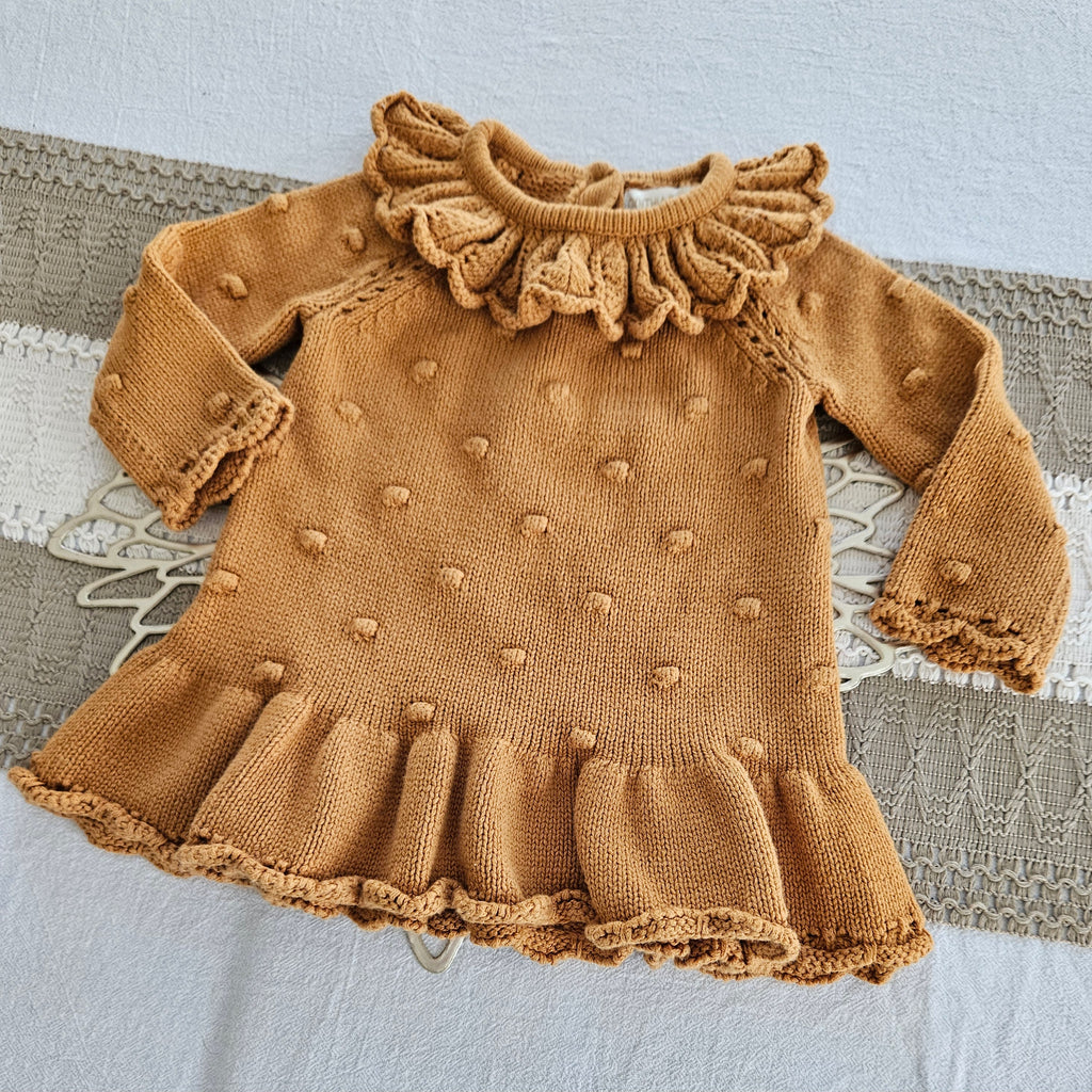 Cynthia Rowley Tan Infants Sweater Dress Sz 3-6M