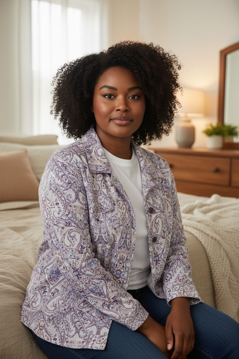 Chico's Women's Purple Paisley Jacket Sz 20/22