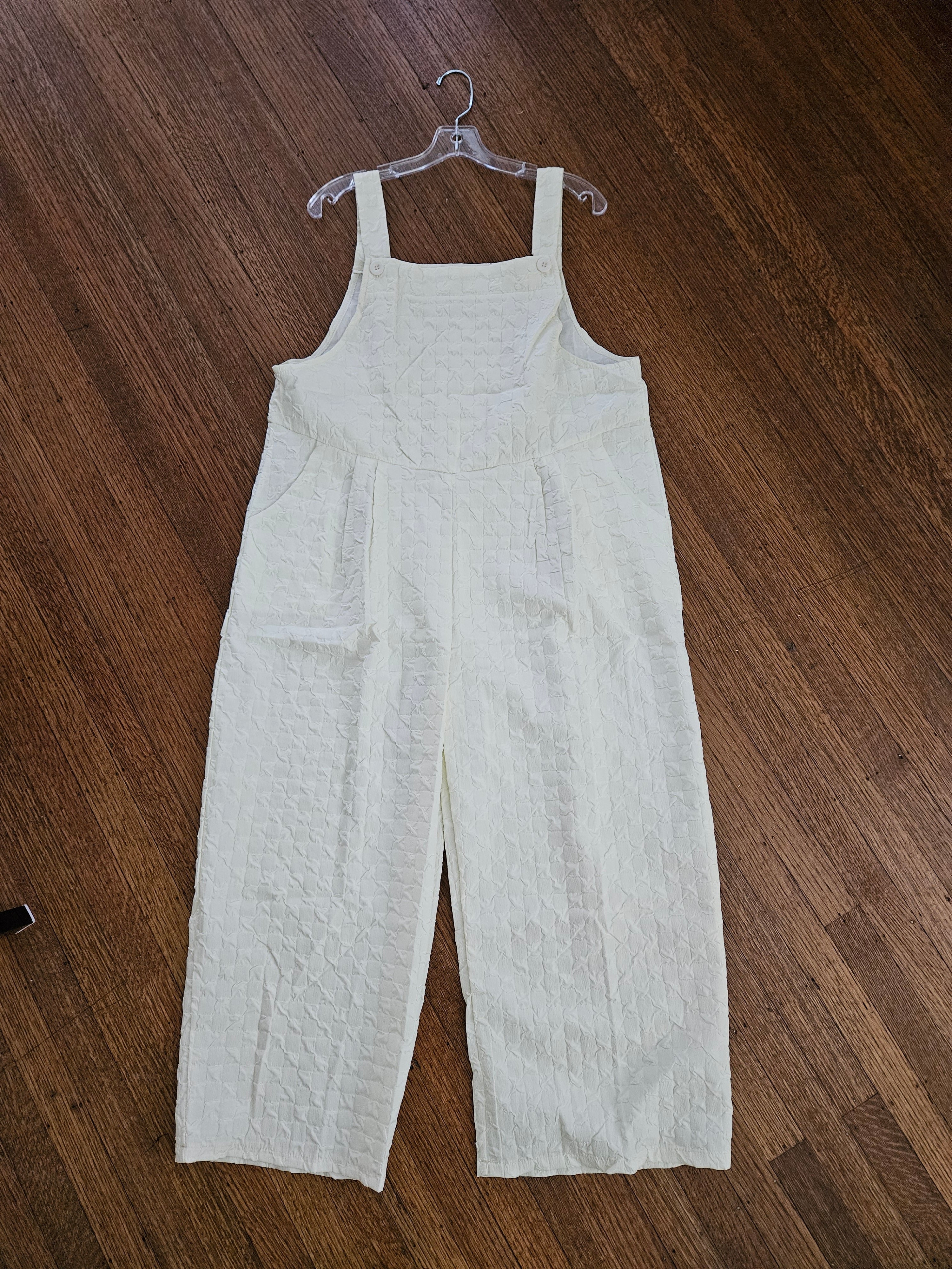 Rosa Clothing Textured Cream Oversized Overalls 🌿