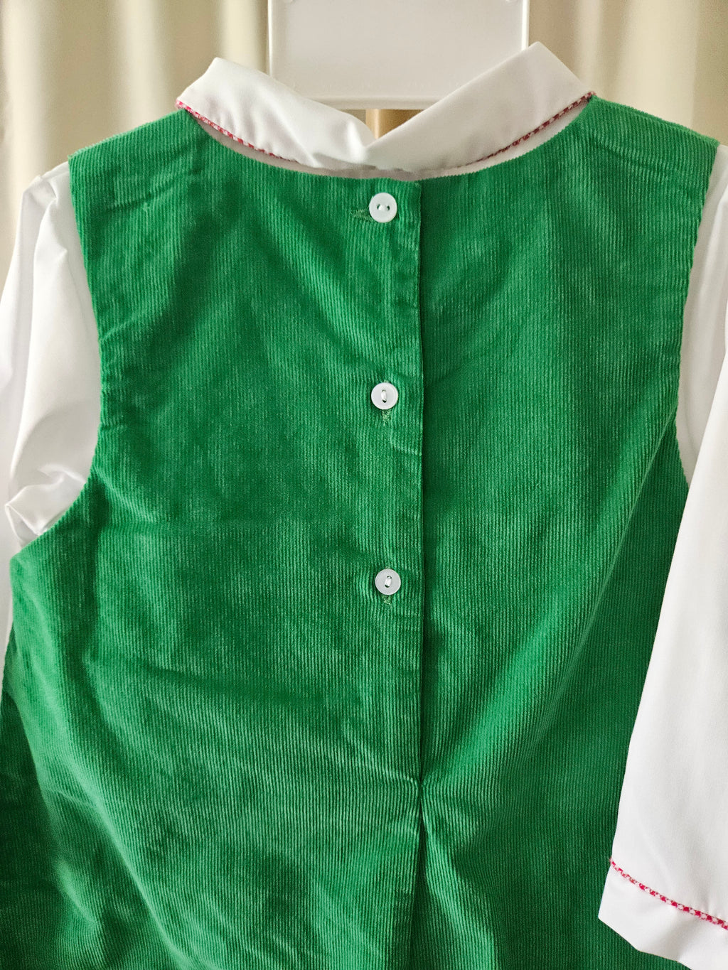 Petit Ami Christmas Train Corduroy Overall Set