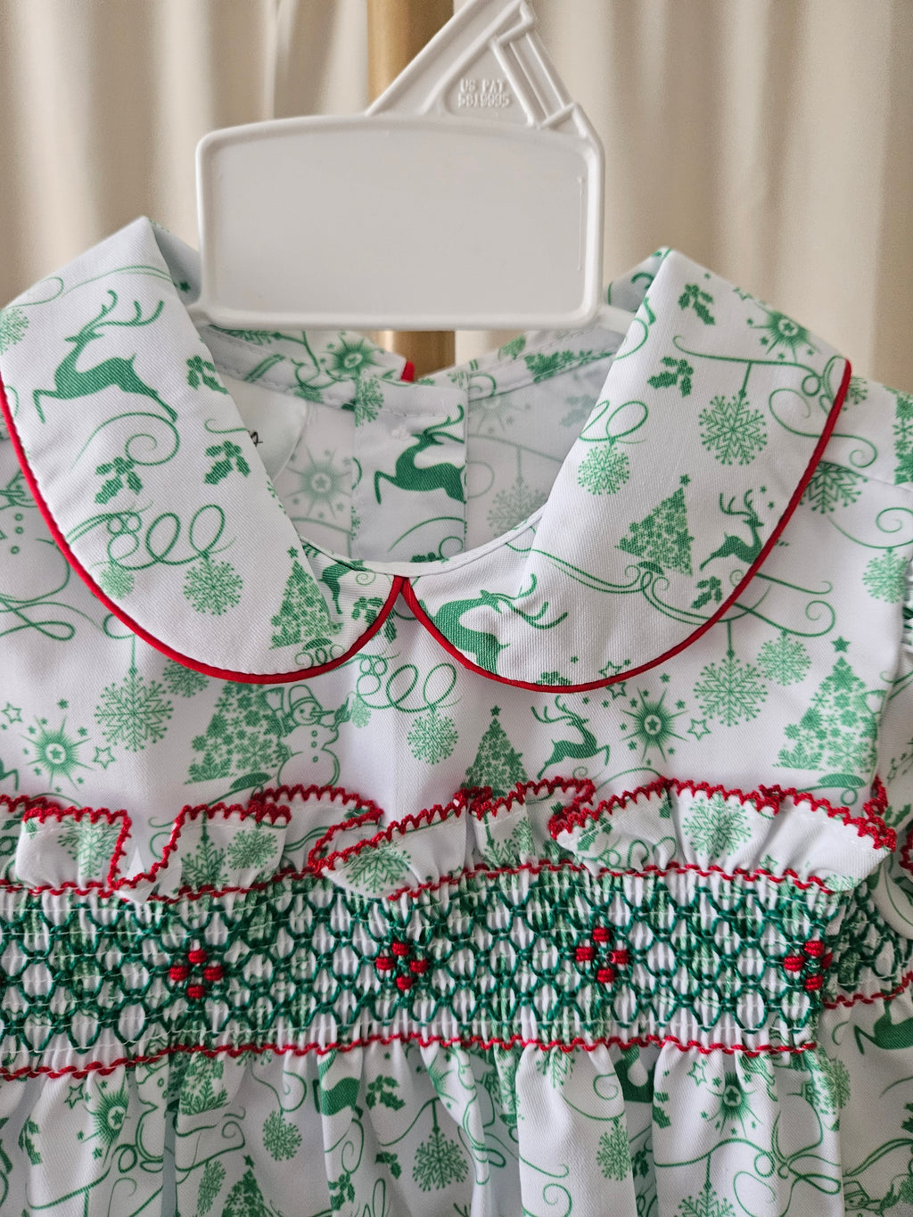 Baby Blessings Smocked Christmas Holly Dress 🎄