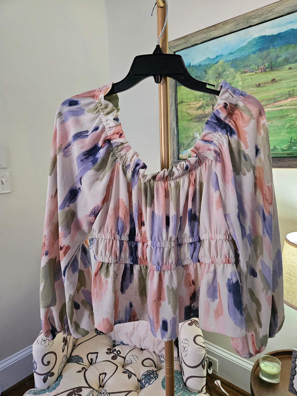 Sofia by Sofia Vergara Off-Shoulder Multicolor Blouse Sz Lg