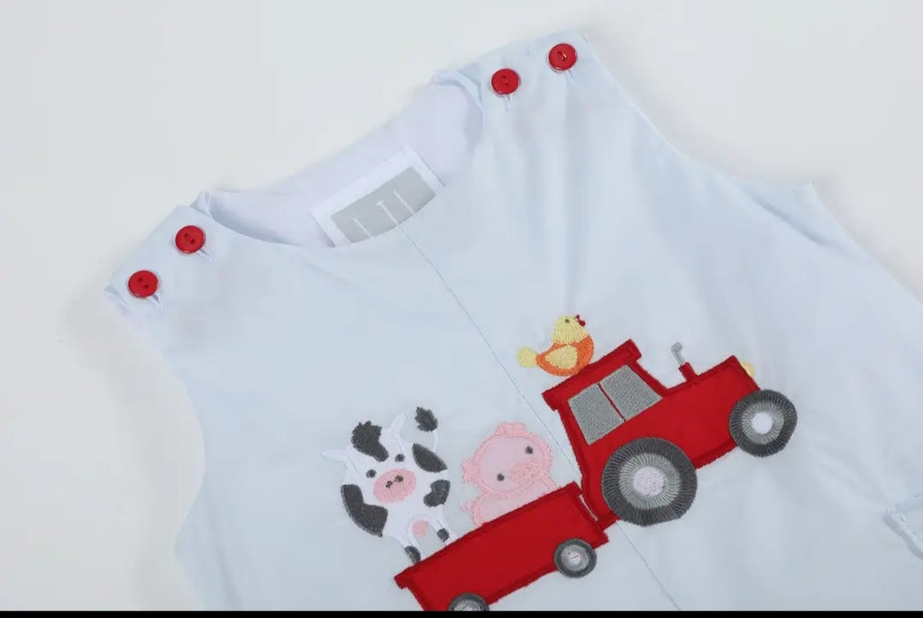 Lil' Ccactus Farm-Themed Pocket Overalls Sz 3-6M