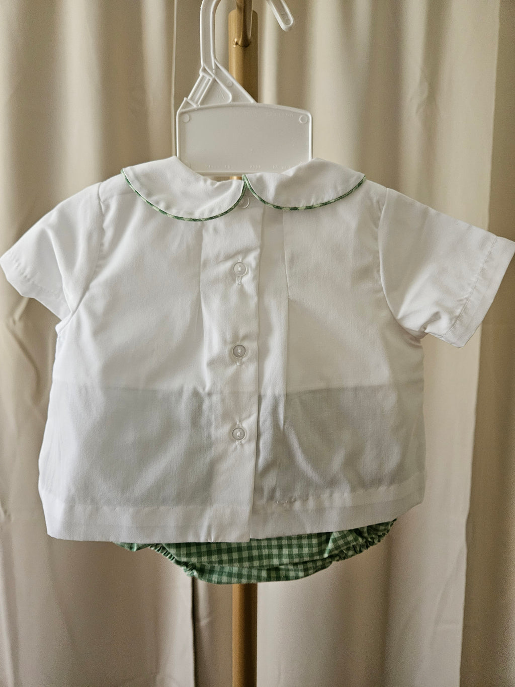 Petit Ami Baby Boy 2pc Gingham Bloomer Set NB & 3M