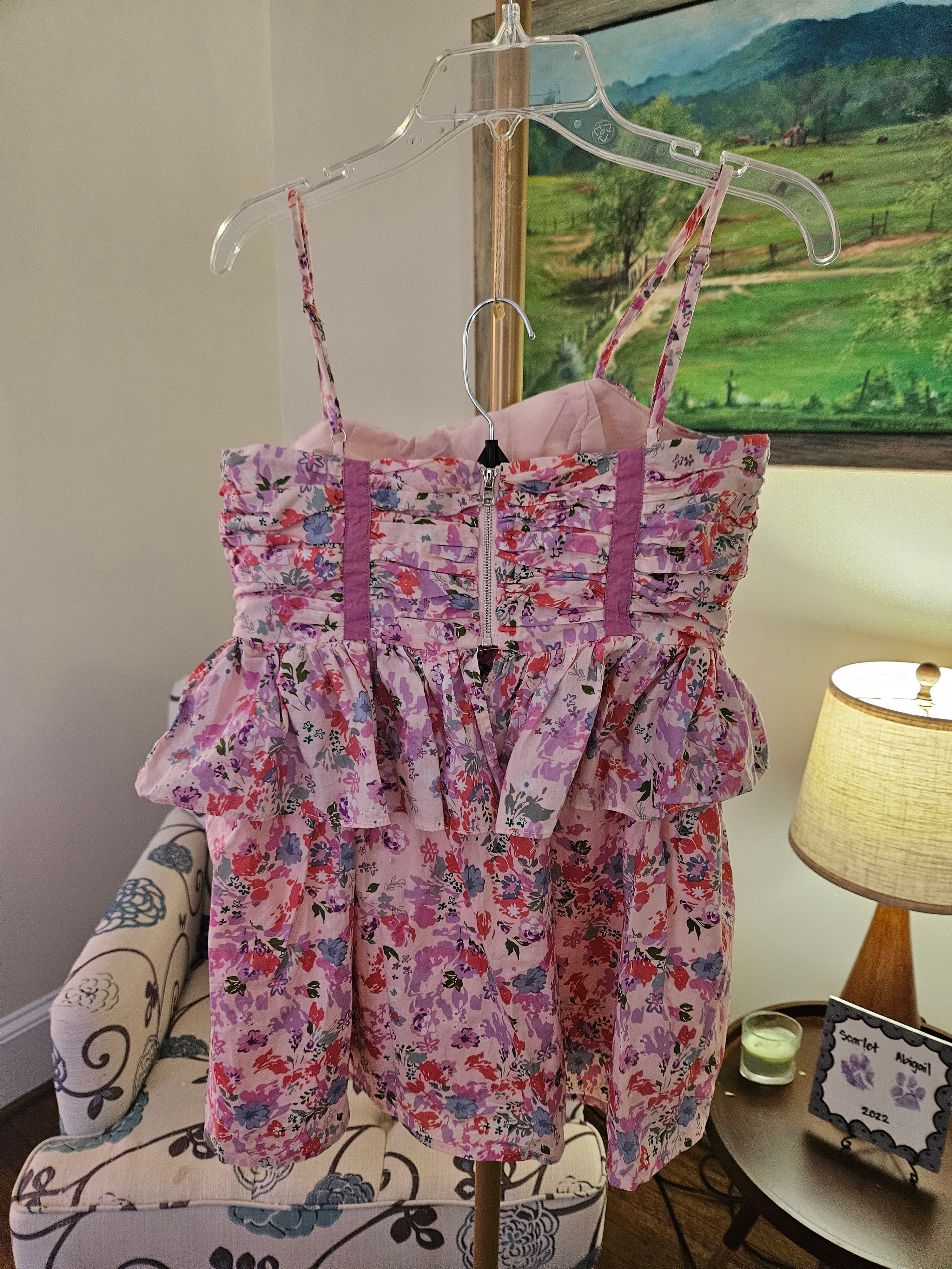 AUREUM Floral Mini Dress - Pink And Purple 2pc Sz Sm