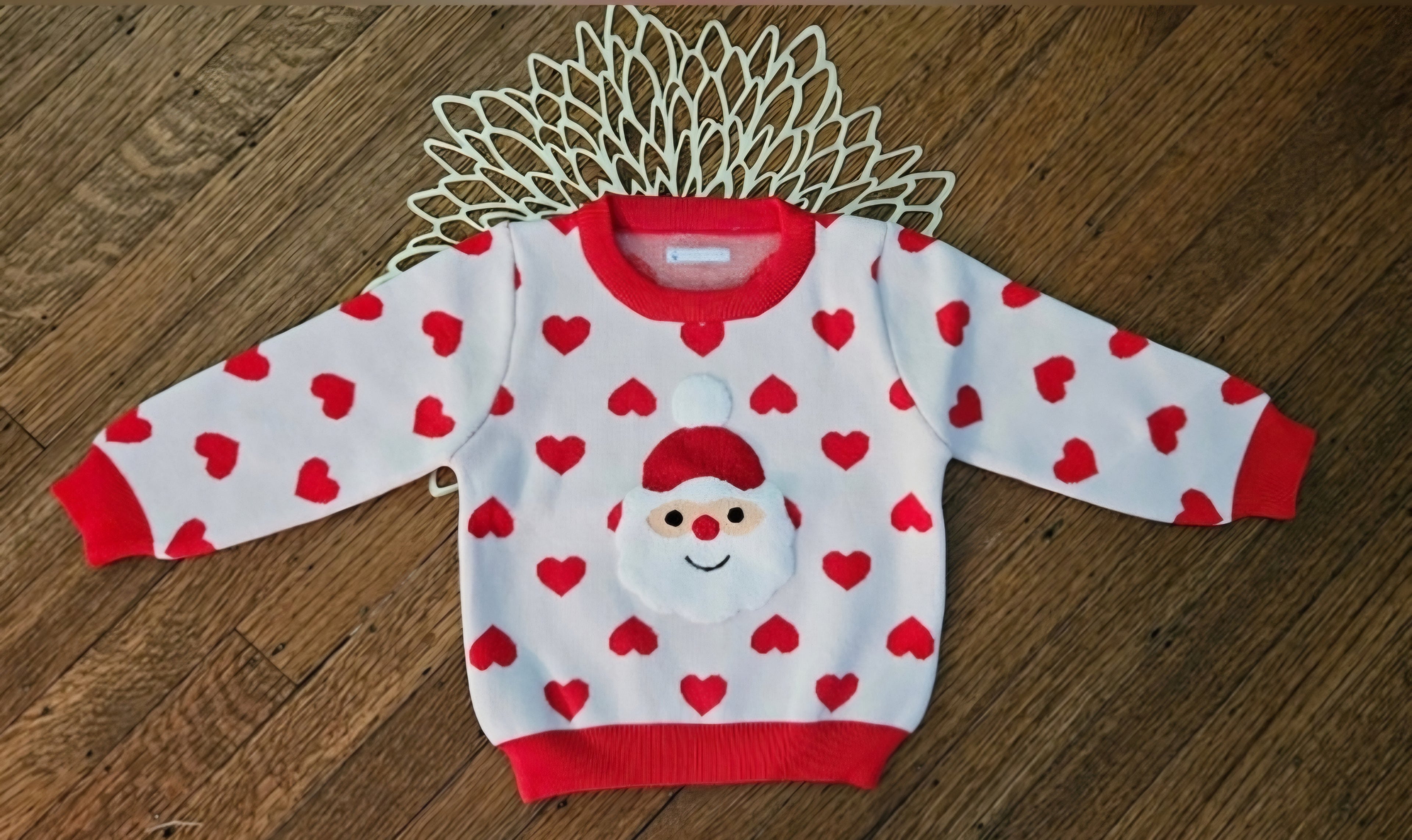 Santa Heart Applique Sweater Size 18-24 Months