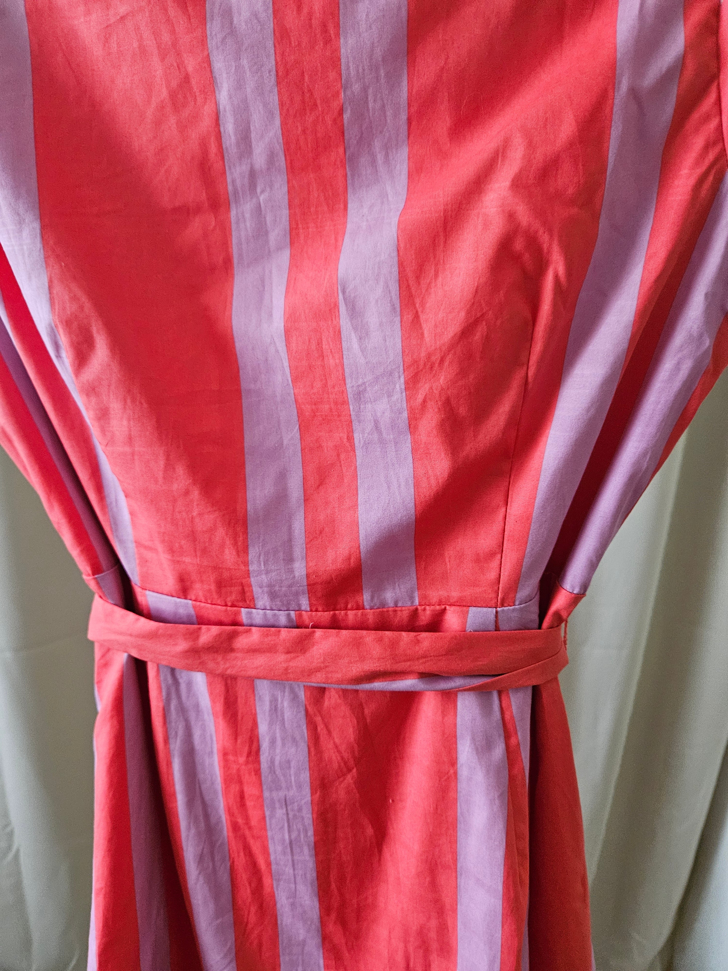 Sugarlips Pink & Purple Striped Tie Waist Dress Size Small