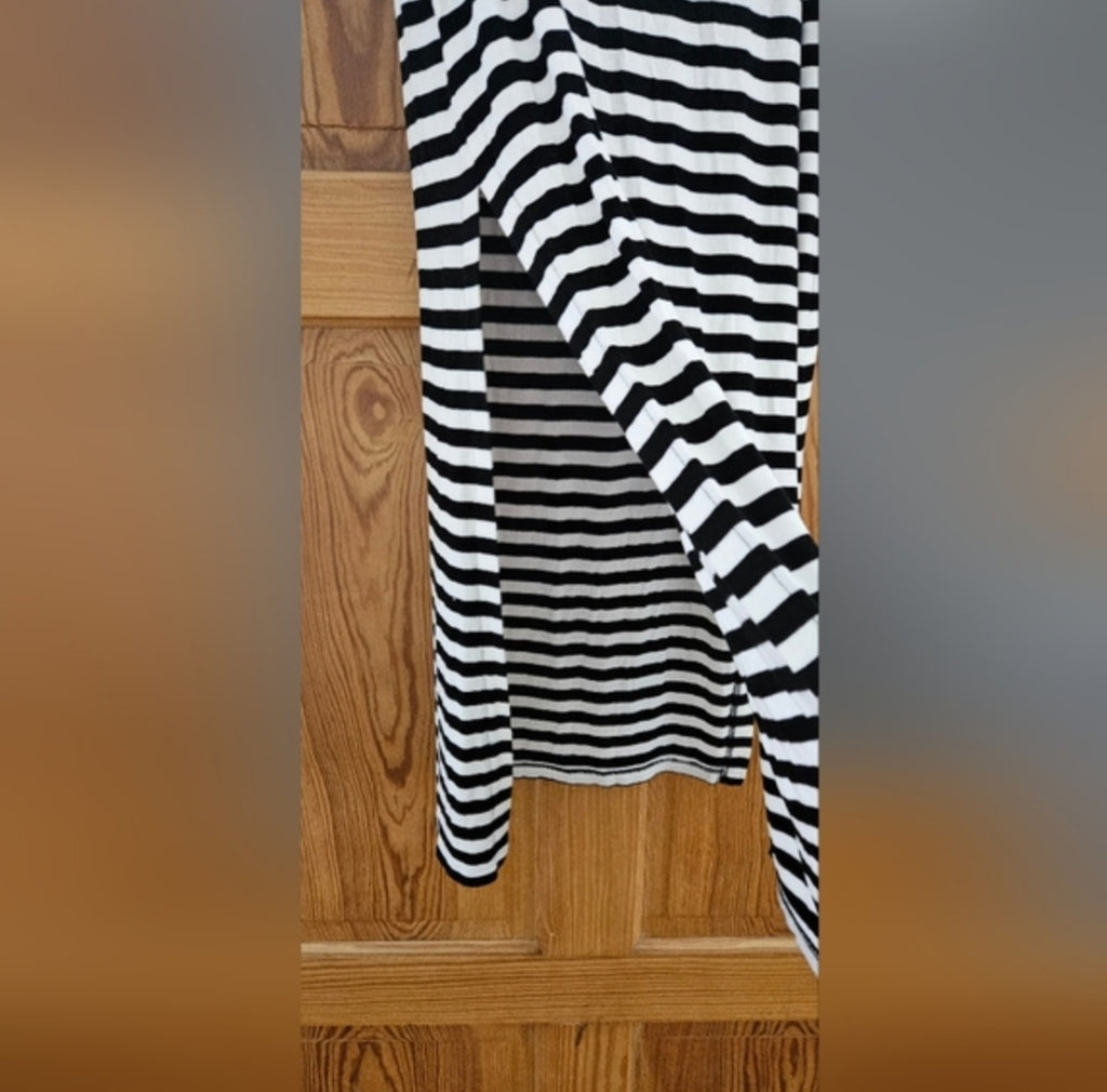 Michael Kors Maxi Blk & White Pull-on Elastic Waist Skirt Sz Large