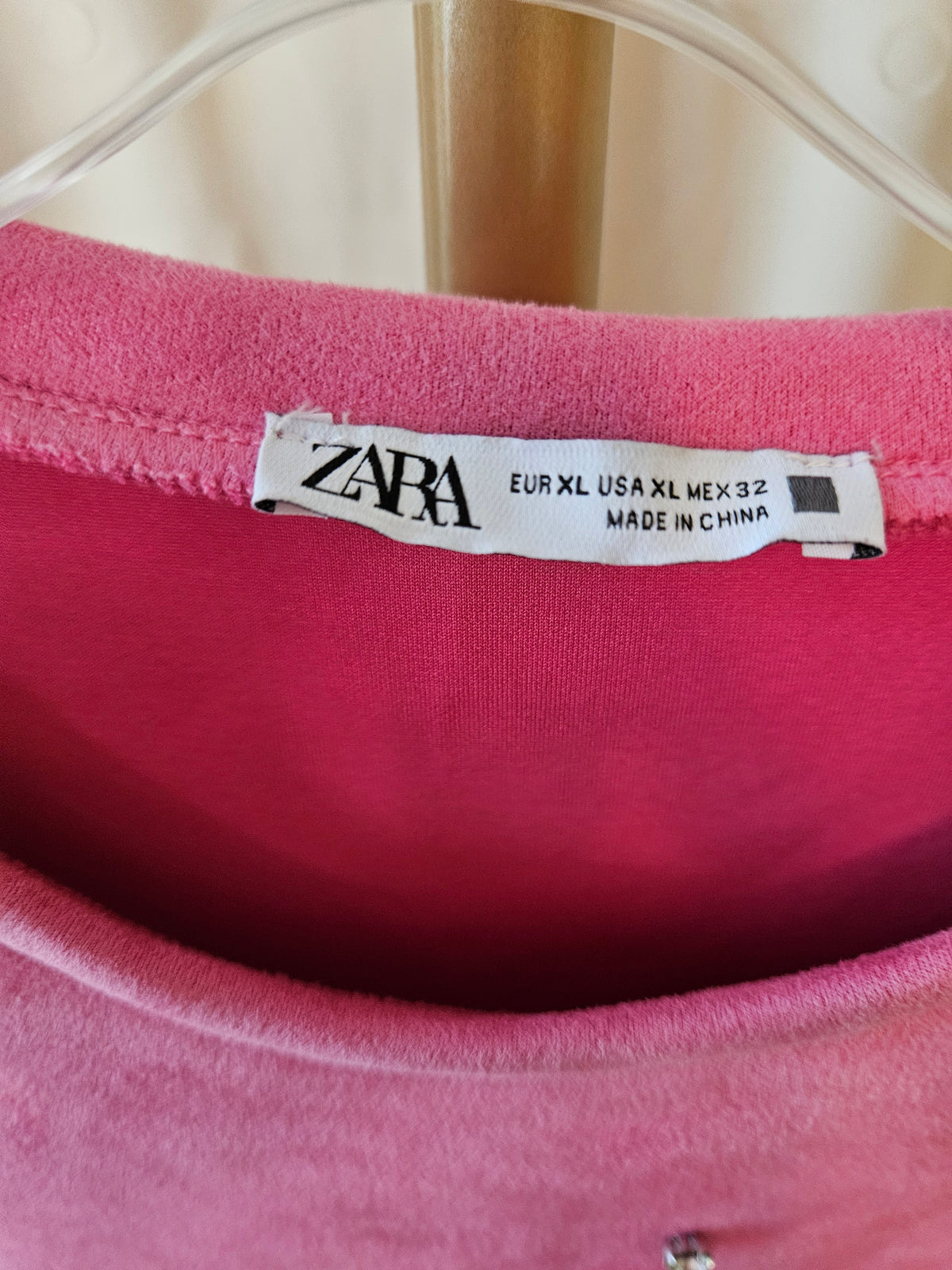Zara XL Perfect Pink Moleskin Rhinestone Accent Dress