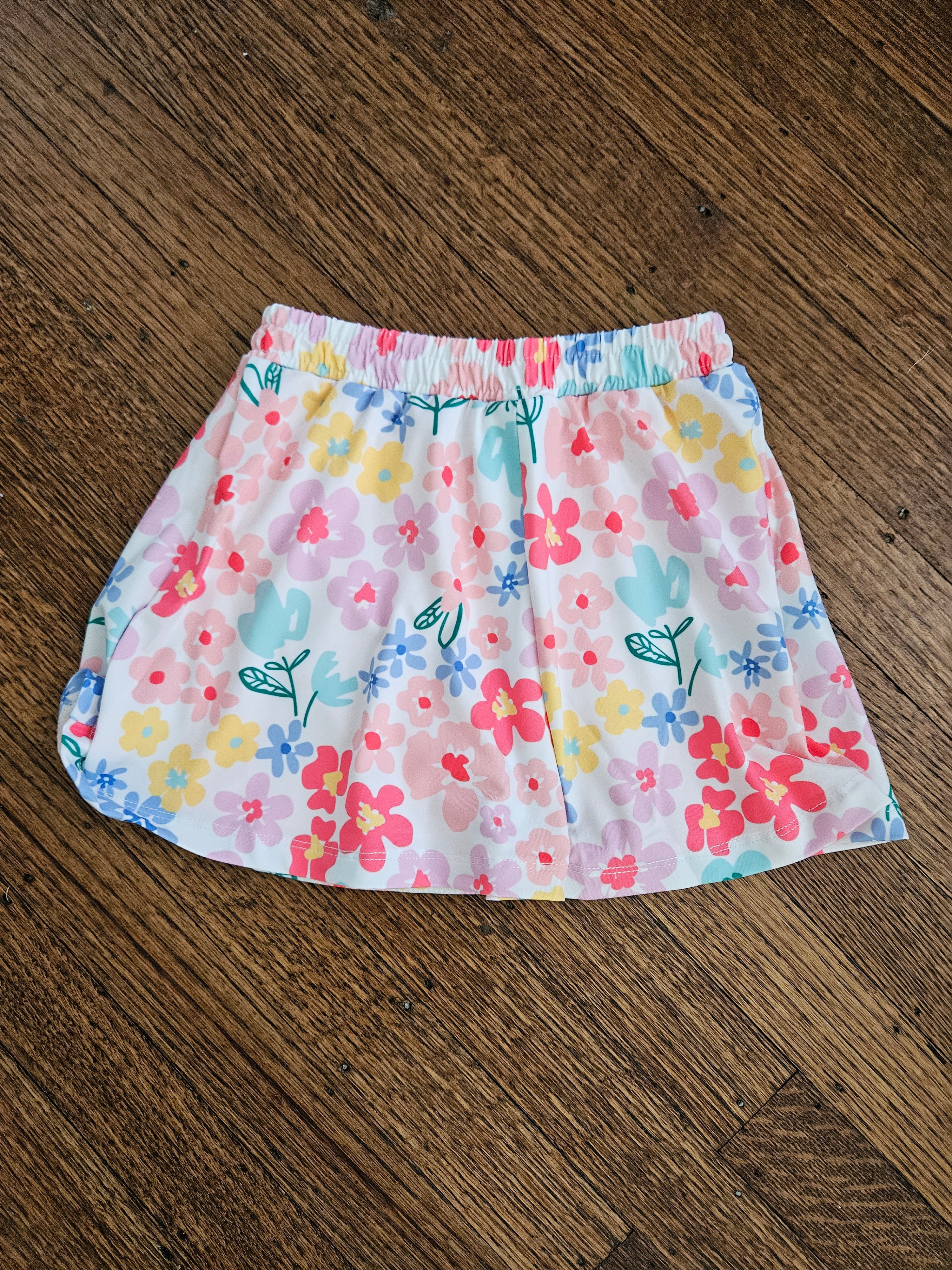Millie Loves Lily Peach Flutter Sleeve Top & Floral Skort Set | Sizes 4, 6, 8