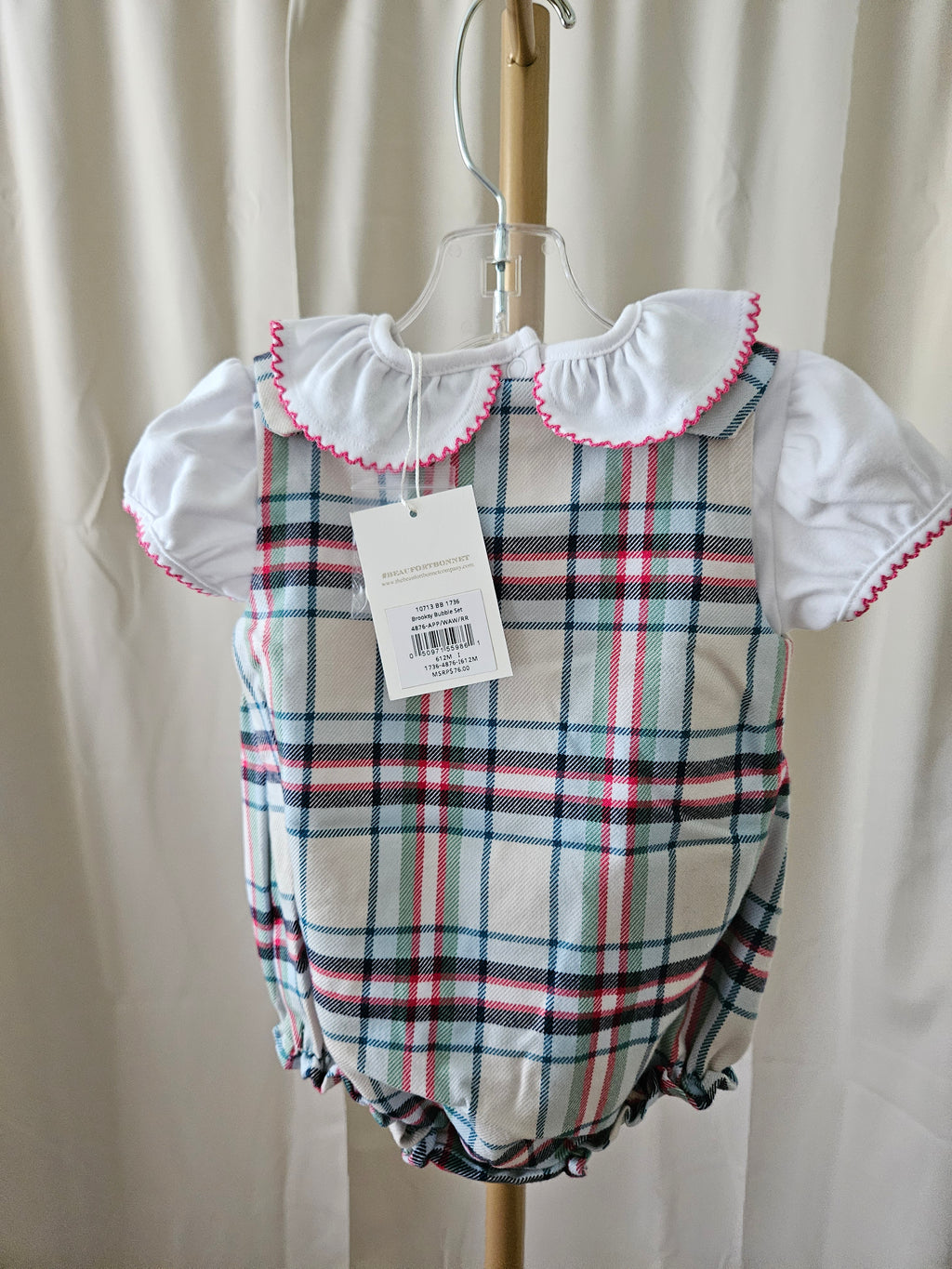 The Beaufort Bonnet Company Brooksy Bubble Set Plaid 2-Piece Outfit