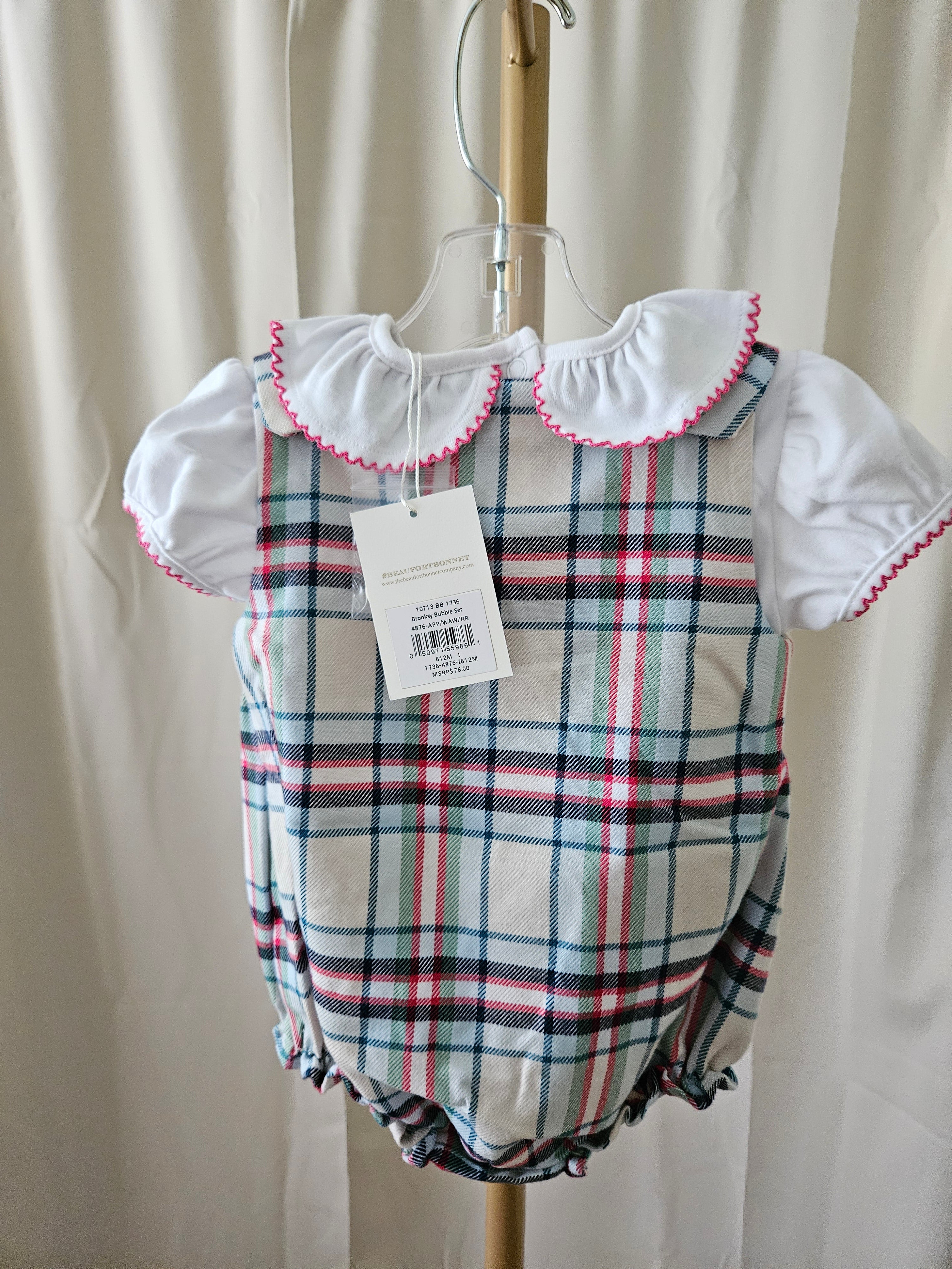 The Beaufort Bonnet Company Brooksy Bubble Set Plaid 2-Piece Outfit